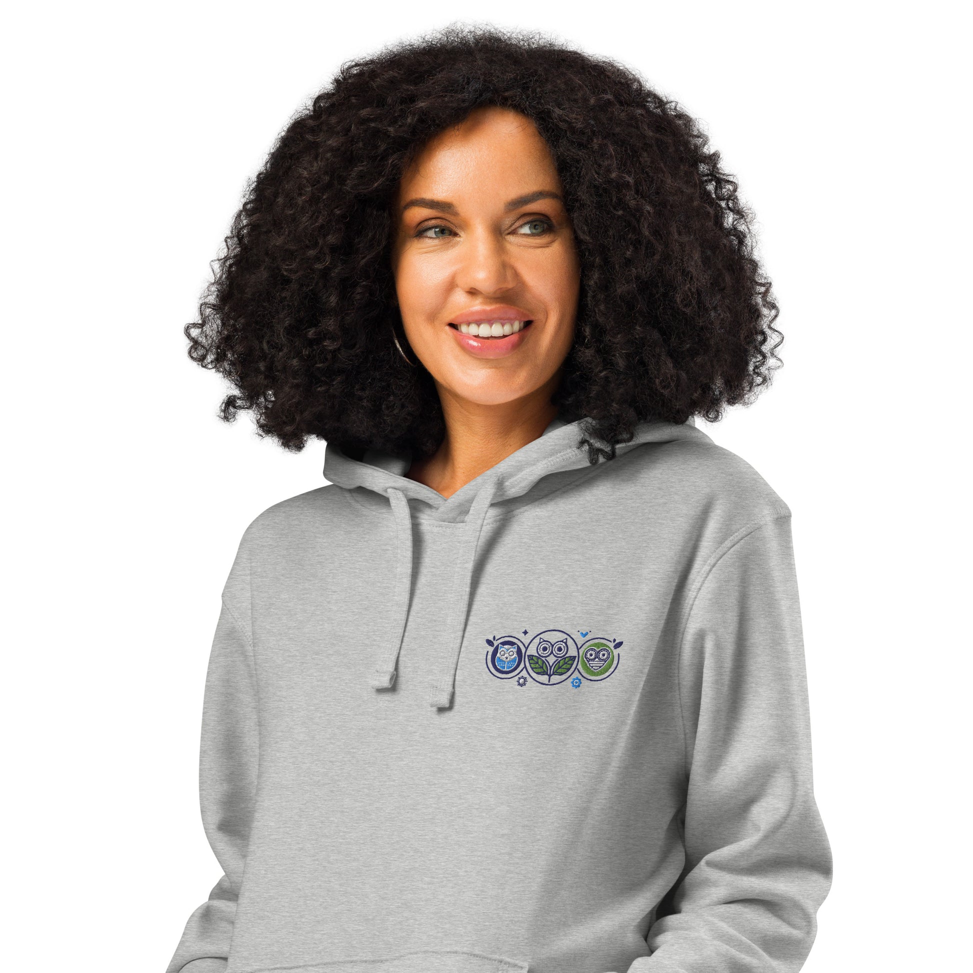 Unisex Organic Mid-Weight Hoodie: Nature’s Union | Owl Embroidered Sustainable Fashion Dudeily