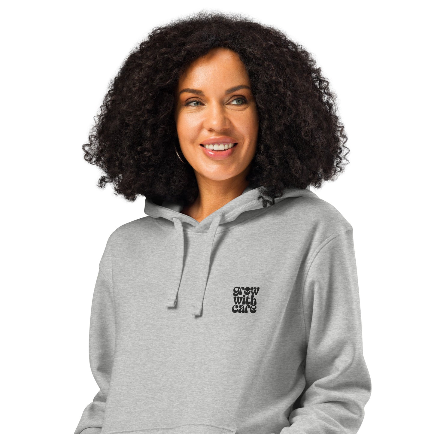 Eco-Friendly Owl Clothing Embroidered Unisex Organic Mid-Weight Hoodie "Grow With Care" Dudeily