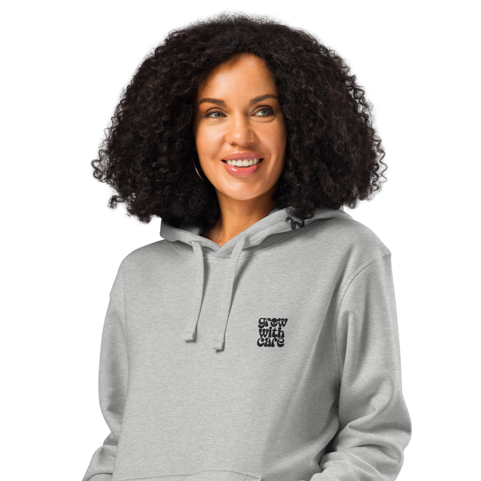 Eco-Friendly Owl Clothing Embroidered Unisex Organic Mid-Weight Hoodie "Grow With Care" Dudeily