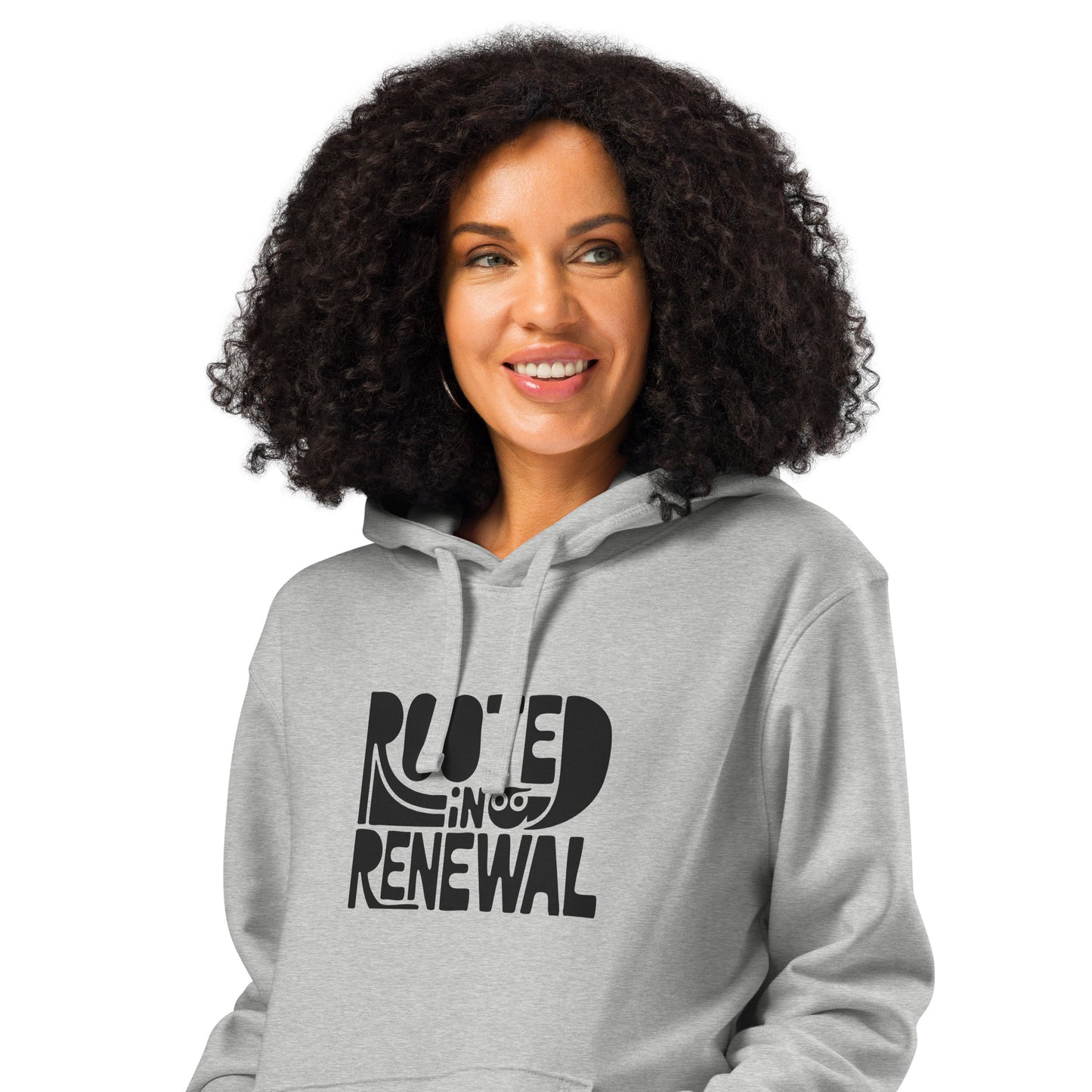 “Rooted In Renewal” Unisex Organic Mid-Weight Hoodie – Owl Print Sustainable Fashion Dudeily