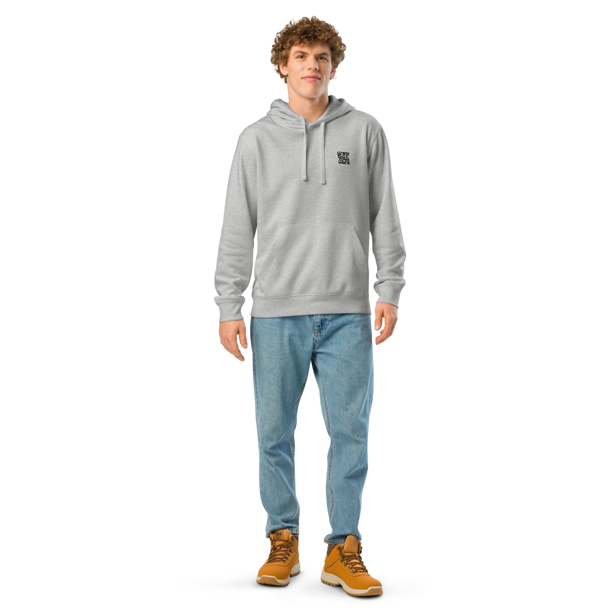 Eco-Friendly Owl Clothing Embroidered Unisex Organic Mid-Weight Hoodie "Grow With Care" Dudeily