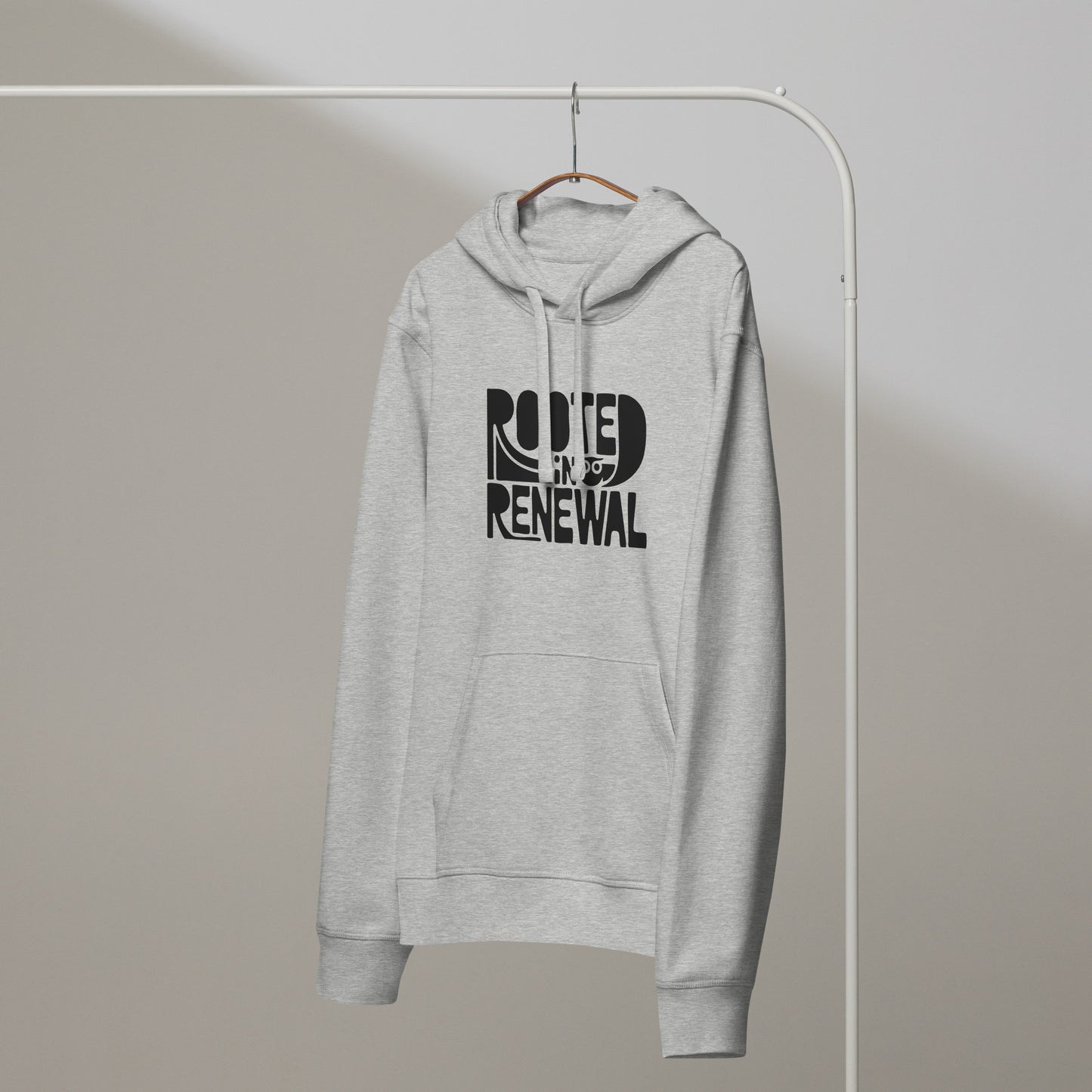 “Rooted In Renewal” Unisex Organic Mid-Weight Hoodie – Owl Print Sustainable Fashion Dudeily