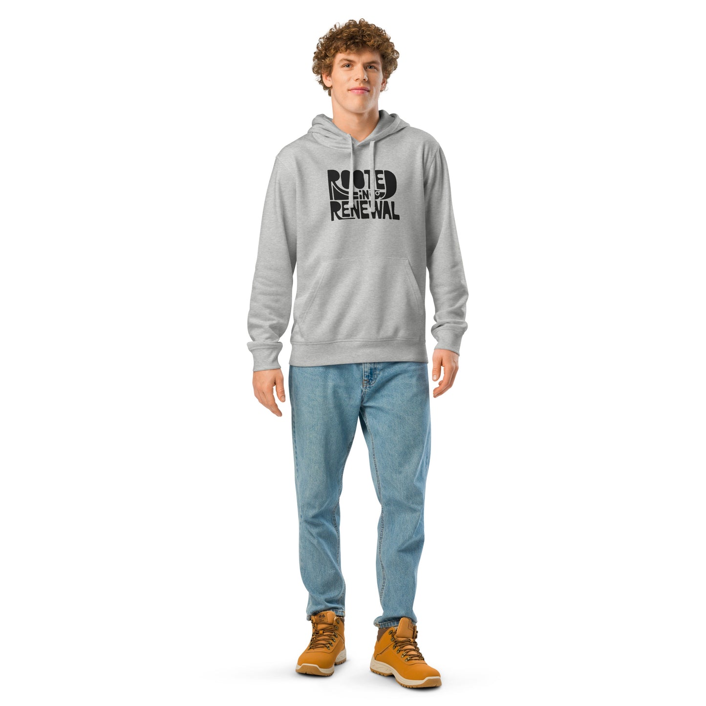 “Rooted In Renewal” Unisex Organic Mid-Weight Hoodie – Owl Print Sustainable Fashion Dudeily
