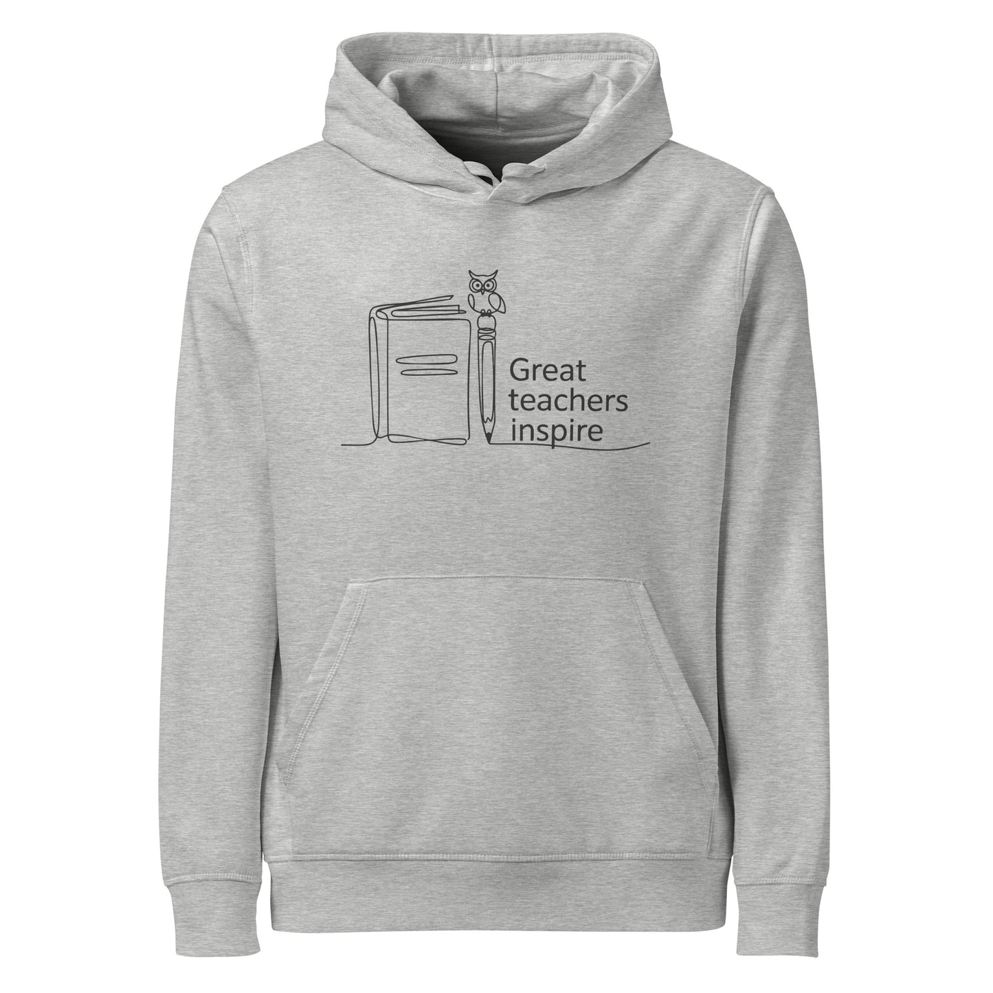 Unisex organic mid-weight hoodie Heather Grey Dudeily