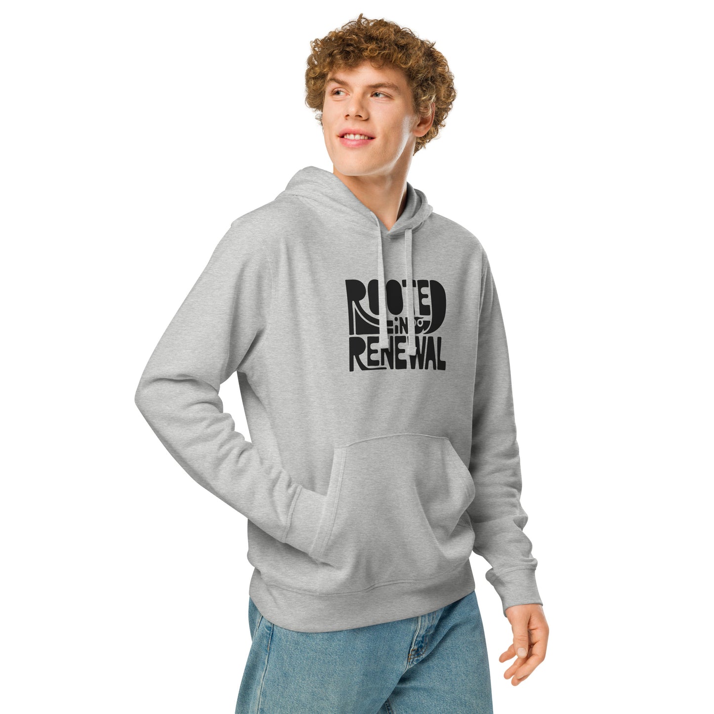 “Rooted In Renewal” Unisex Organic Mid-Weight Hoodie – Owl Print Sustainable Fashion Dudeily