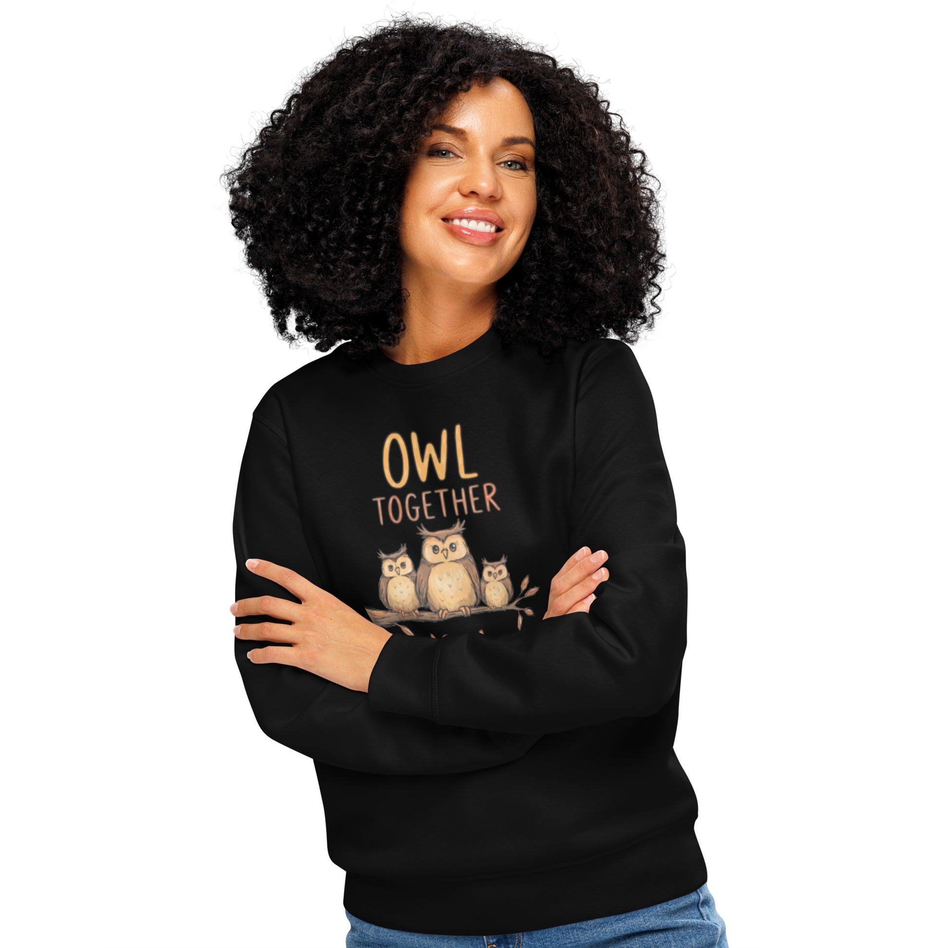 Unisex organic mid-weight sweatshirt Black Dudeily