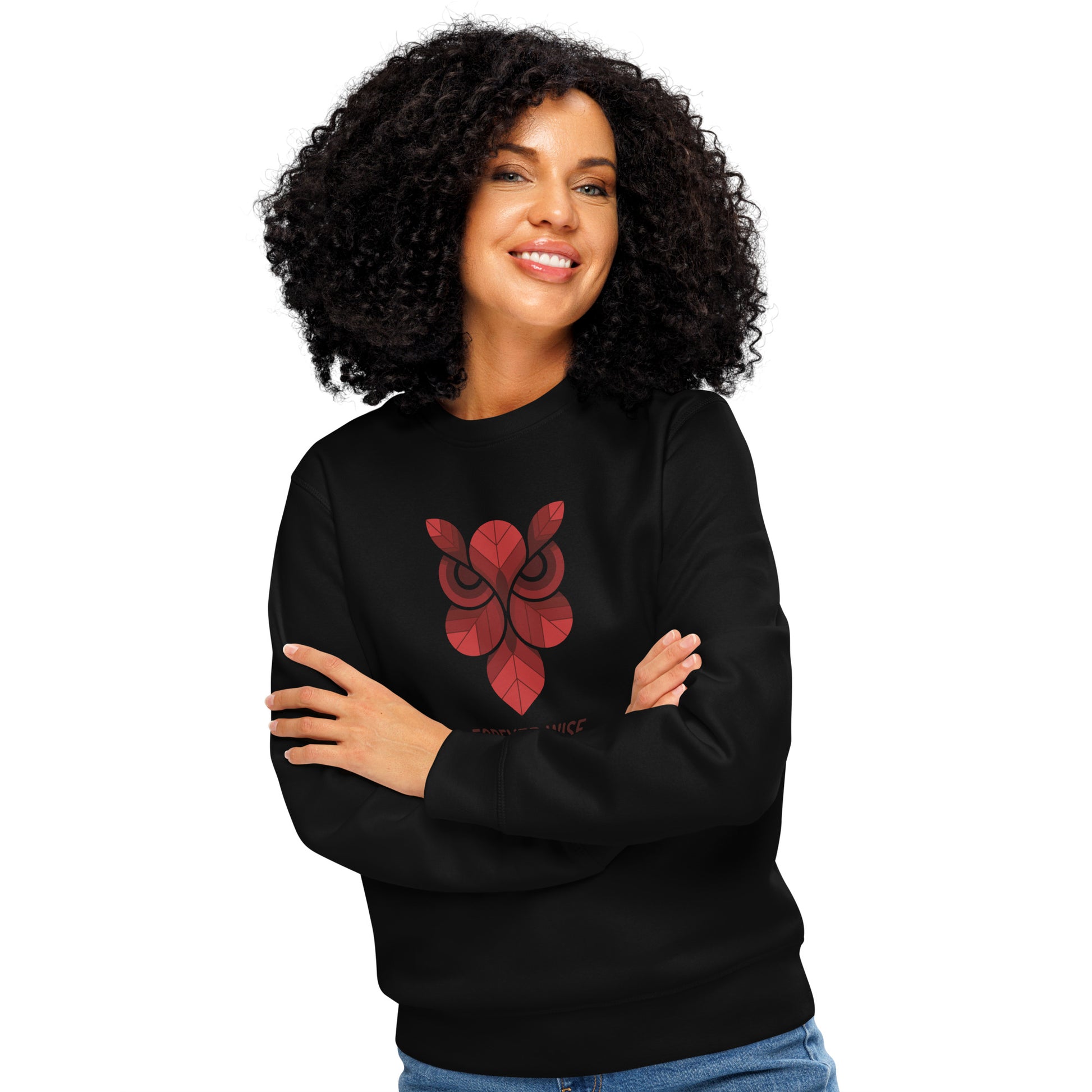 Printed Mid-Weight Sweatshirt: 'Forever Wise' in Fall | Sustainable Owl Fashion USA Dudeily