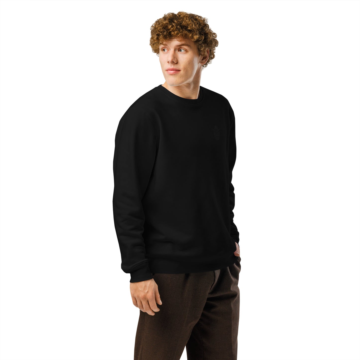 Unisex Organic Mid-Weight Sweatshirt "Hope Has Feathers" – Embroidered Eco-Friendly Owl Clothing Dudeily