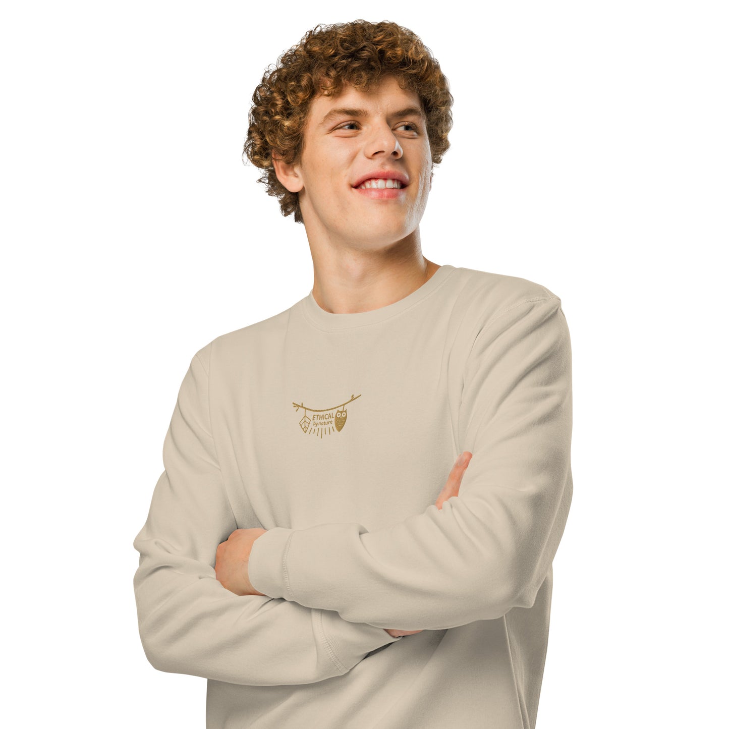 Unisex Organic Mid-Weight Sweatshirt: Ethical by Nature | Owl Embroidered Sustainable Fashion USA by Dudeily Dudeily