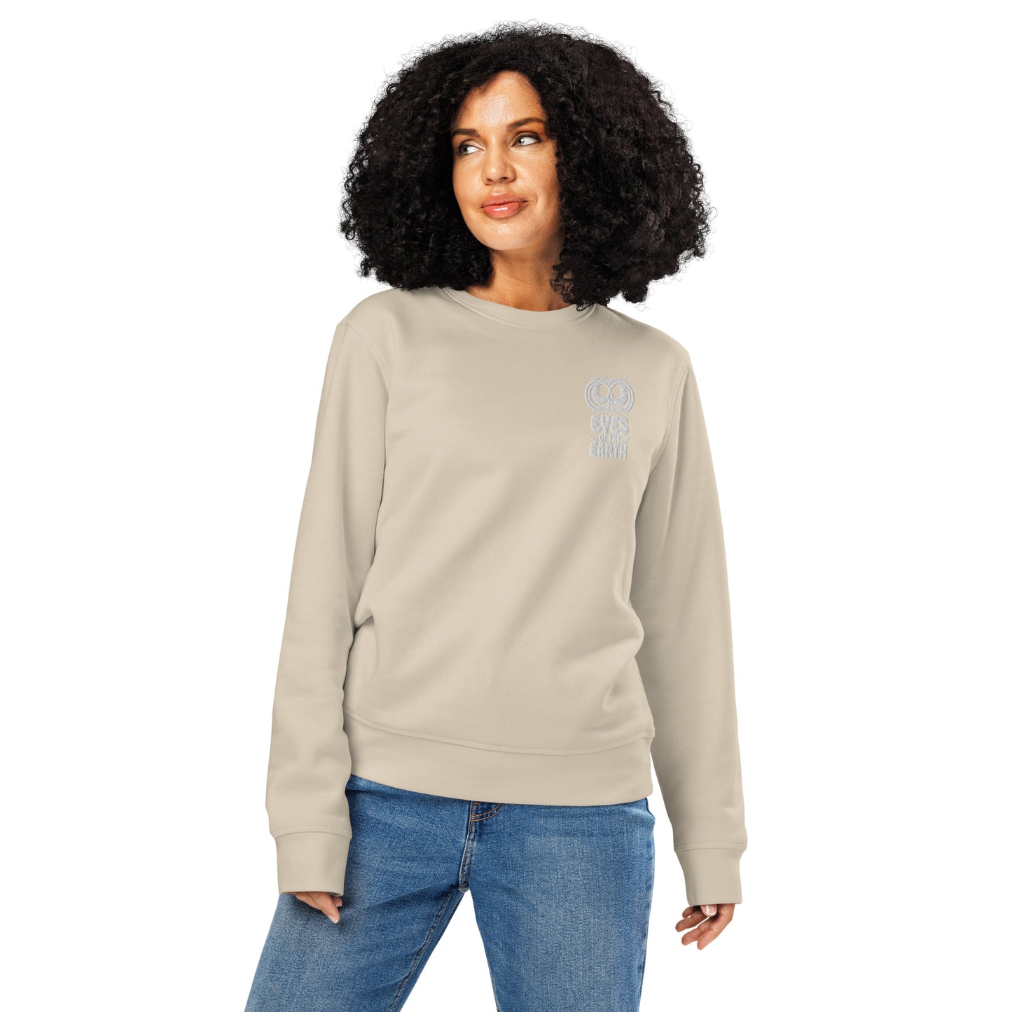 Owl Unisex Organic Mid-Weight Sweatshirt: 'Eyes of the Earth' in Fall | Sustainable Fashion USA Dudeily