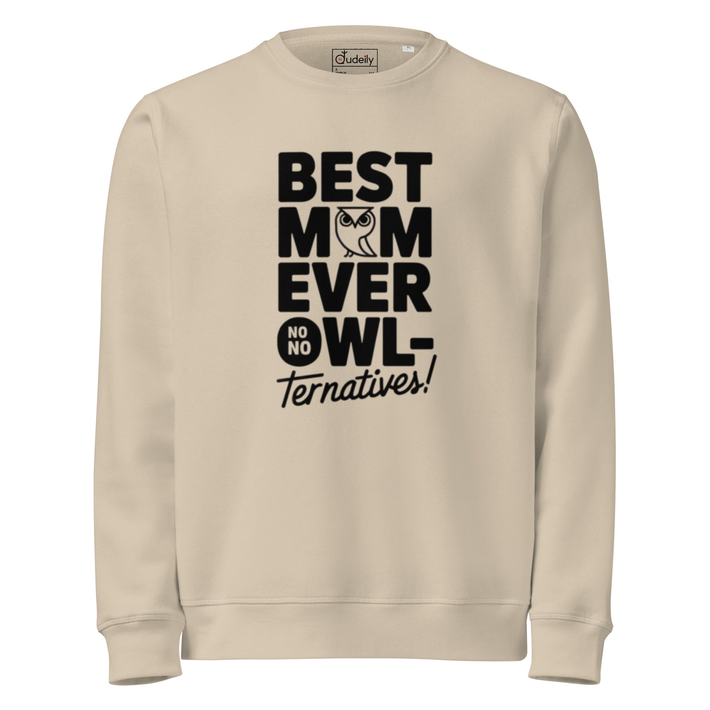 Unisex Organic Mid-Weight Sweatshirt – Sustainable Owl-Themed Pullover for Everyday Comfort Dudeily