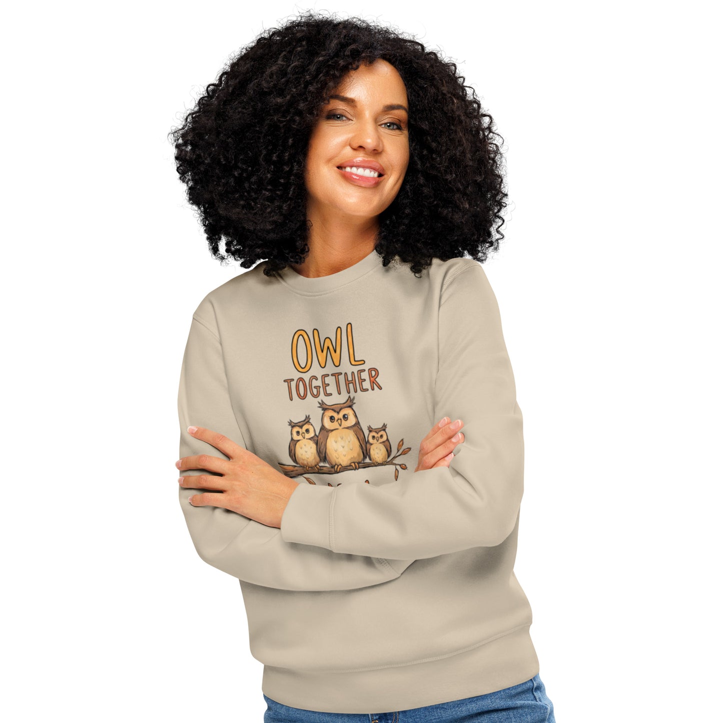 Unisex organic mid-weight sweatshirt Desert Dust Dudeily