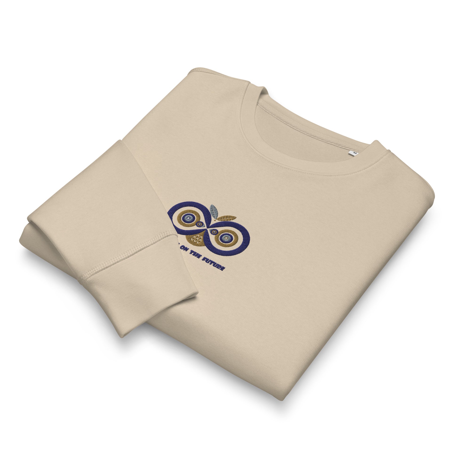 Unisex Organic Mid-Weight Sweatshirt: Owl Eyes on the Future | Owl Embroidered Sustainable Fashion USA Dudeily