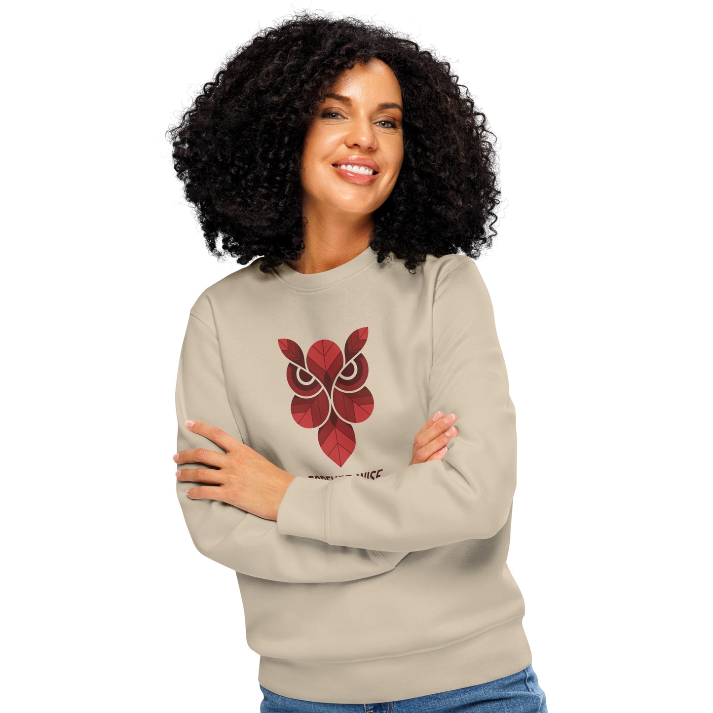 Printed Mid-Weight Sweatshirt: 'Forever Wise' in Fall | Sustainable Owl Fashion USA Dudeily