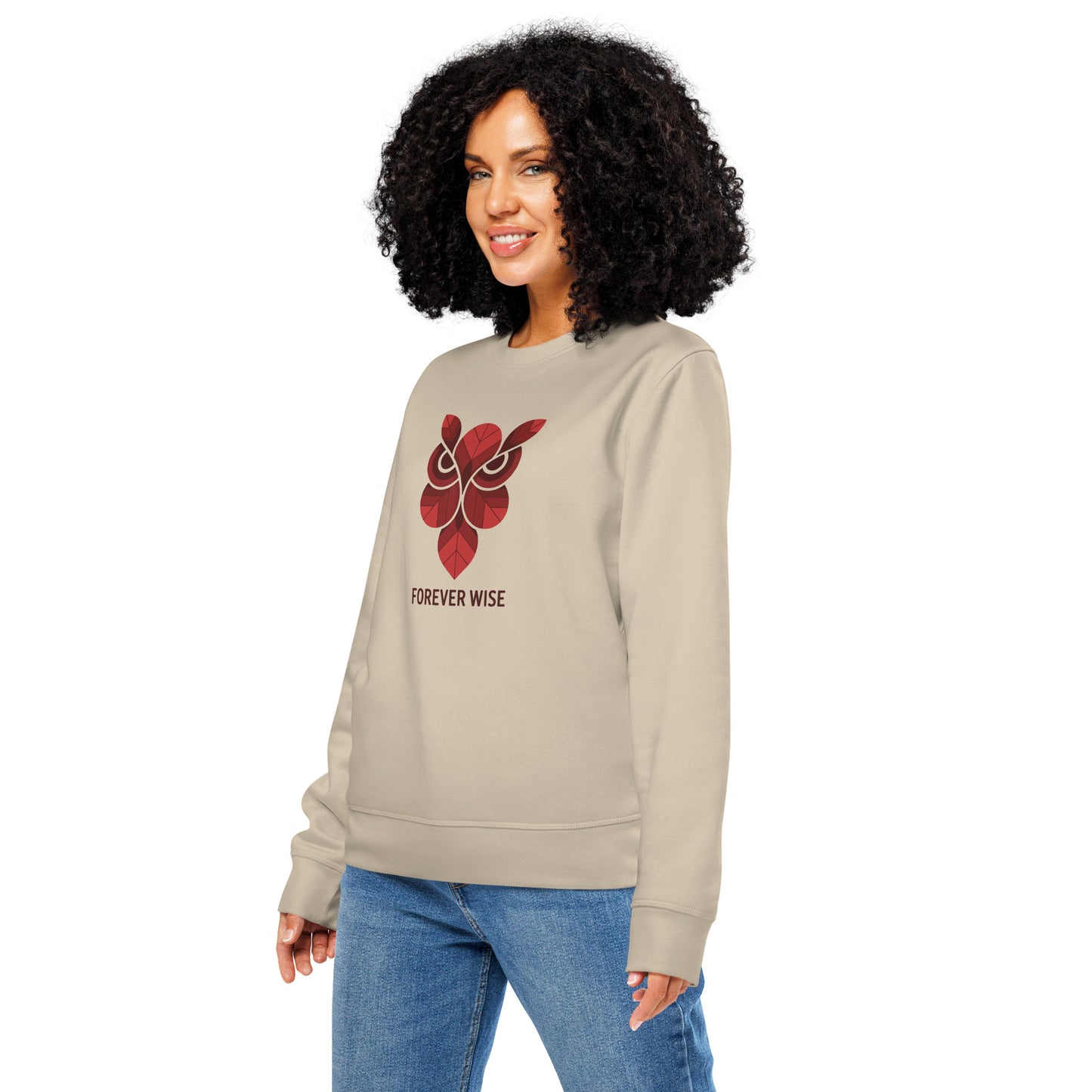 Printed Mid-Weight Sweatshirt: 'Forever Wise' in Fall | Sustainable Owl Fashion USA Dudeily