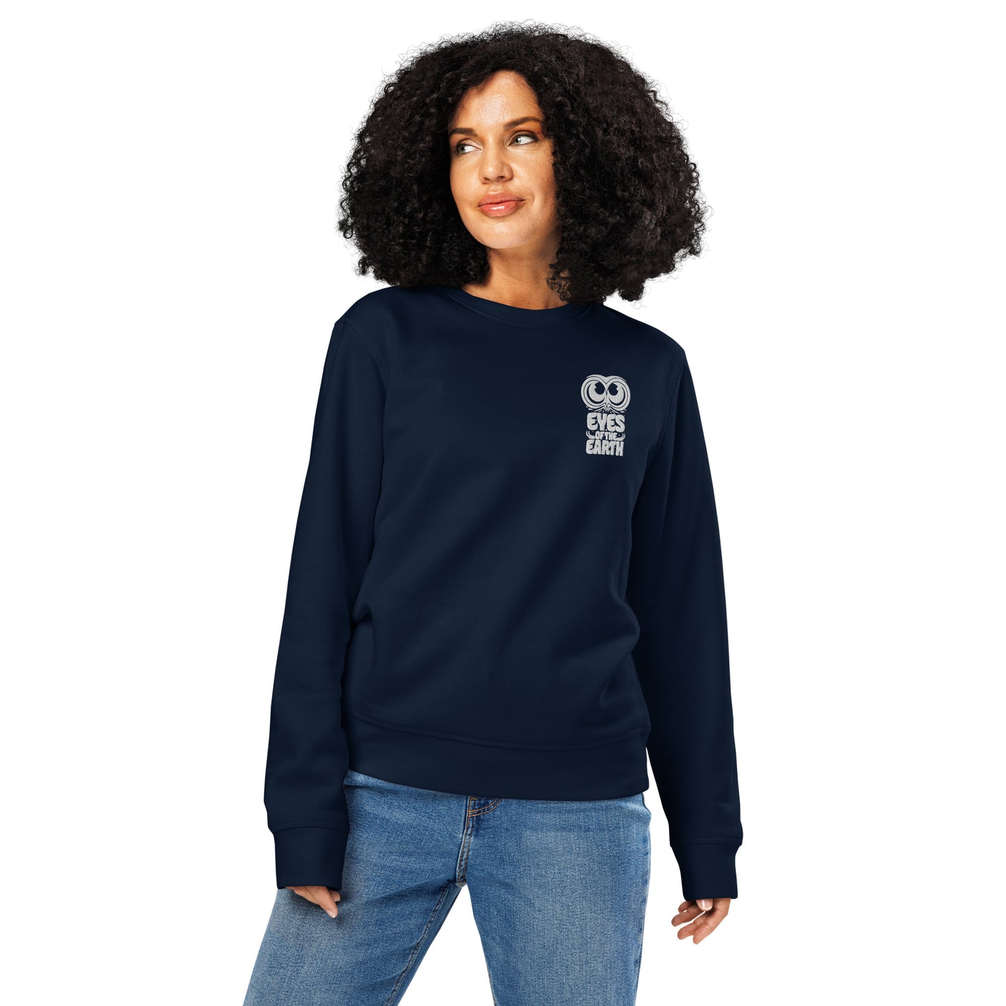 Owl Unisex Organic Mid-Weight Sweatshirt: 'Eyes of the Earth' in Fall | Sustainable Fashion USA Dudeily