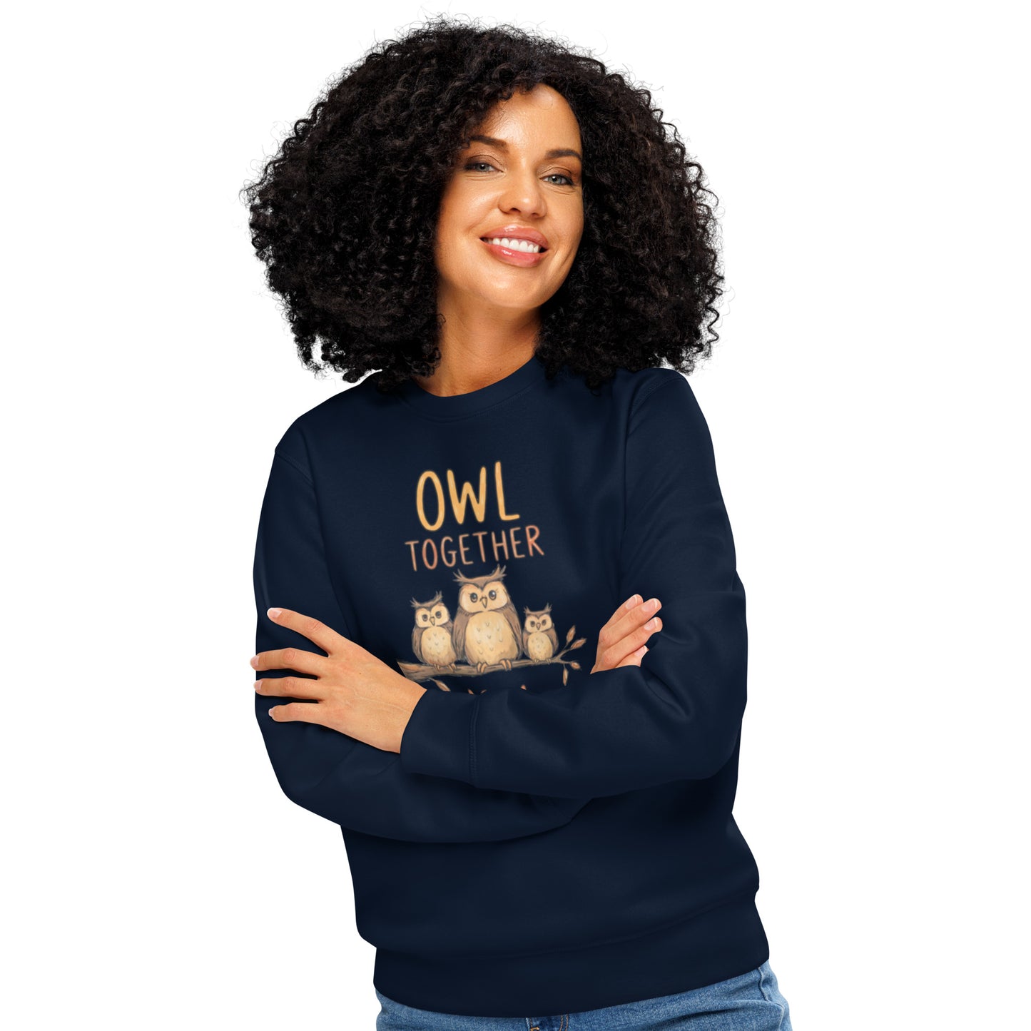 Unisex organic mid-weight sweatshirt French Navy Dudeily