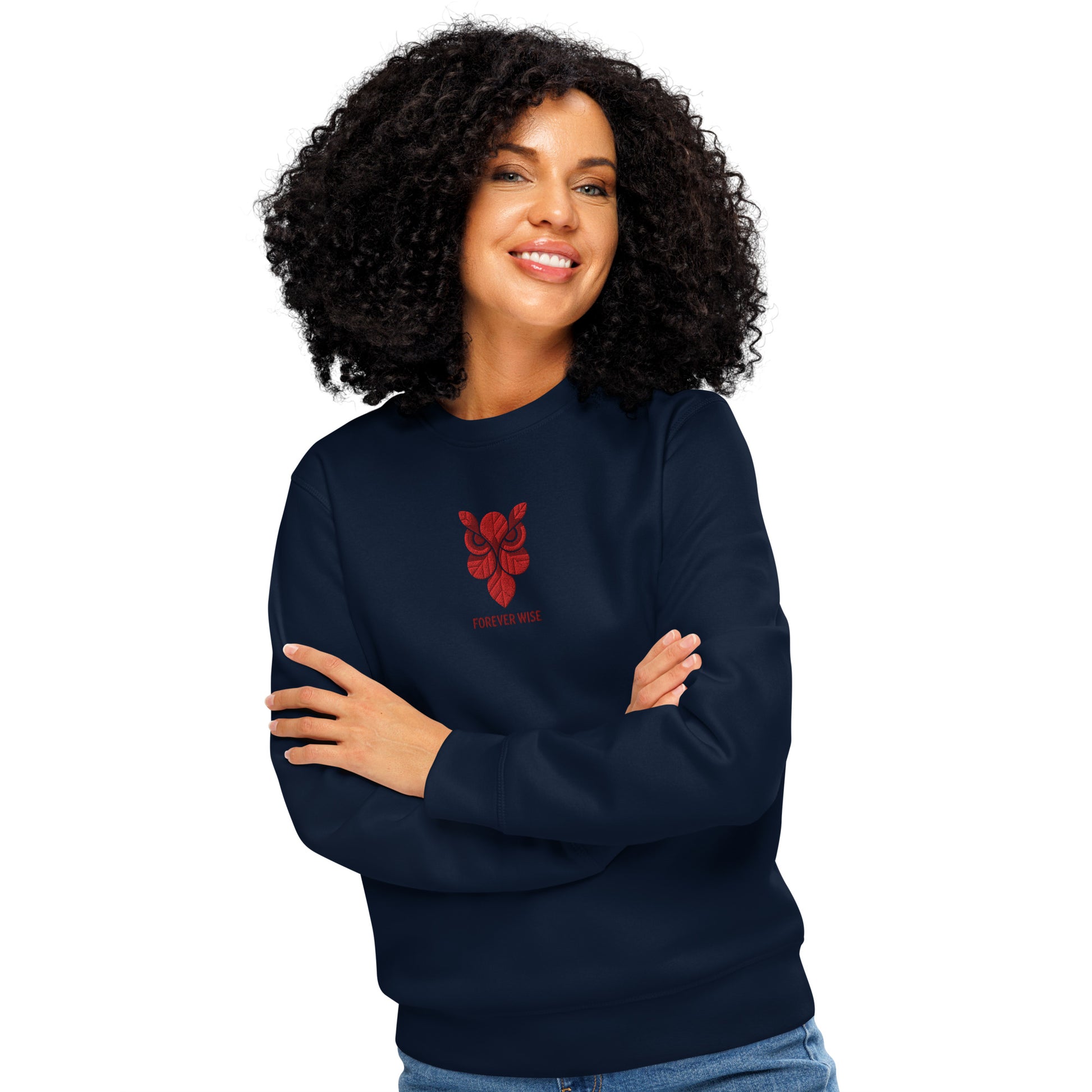 Owl Unisex Organic Mid-Weight Sweatshirt: 'Forever Wise' in Fall | Sustainable Fashion USA Dudeily