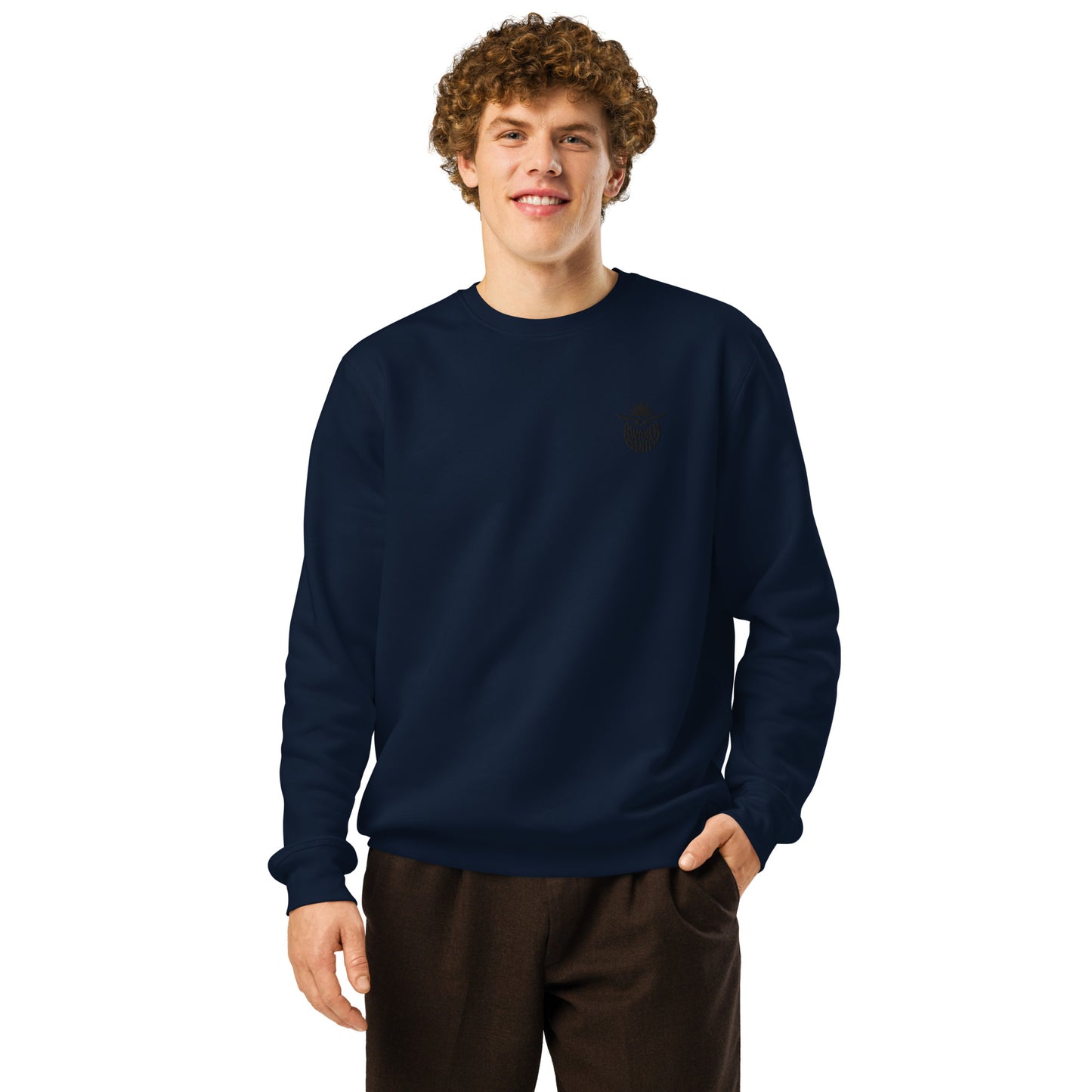 Unisex Organic Mid-Weight Sweatshirt "Hope Has Feathers" – Embroidered Eco-Friendly Owl Clothing Dudeily