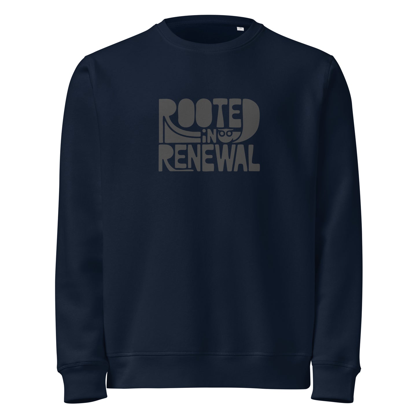 Unisex Organic Mid-Weight Sweatshirt "Rooted In Renewal" – Eco-Friendly Owl Clothing Print Dudeily