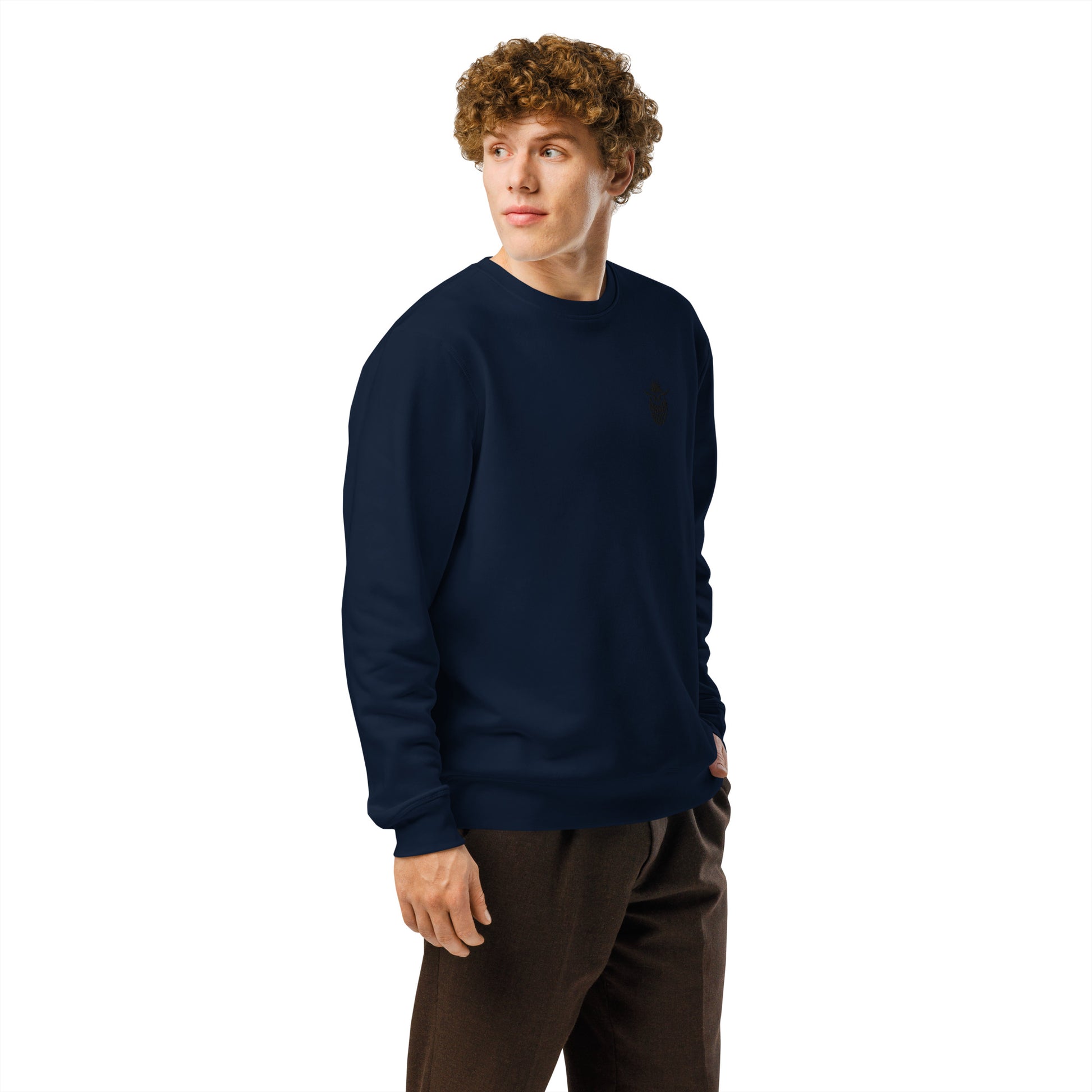 Unisex Organic Mid-Weight Sweatshirt "Hope Has Feathers" – Embroidered Eco-Friendly Owl Clothing Dudeily