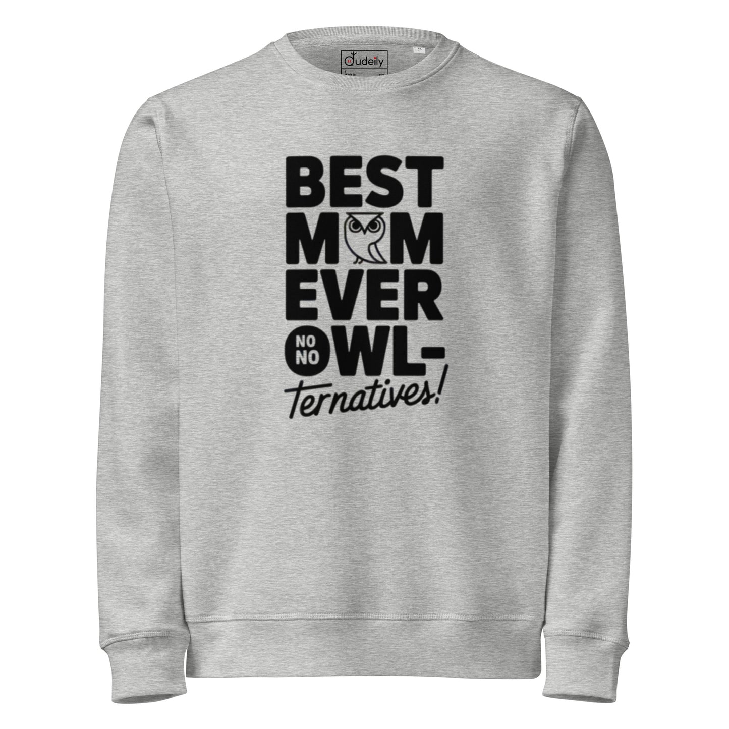 Unisex Organic Mid-Weight Sweatshirt – Sustainable Owl-Themed Pullover for Everyday Comfort Dudeily