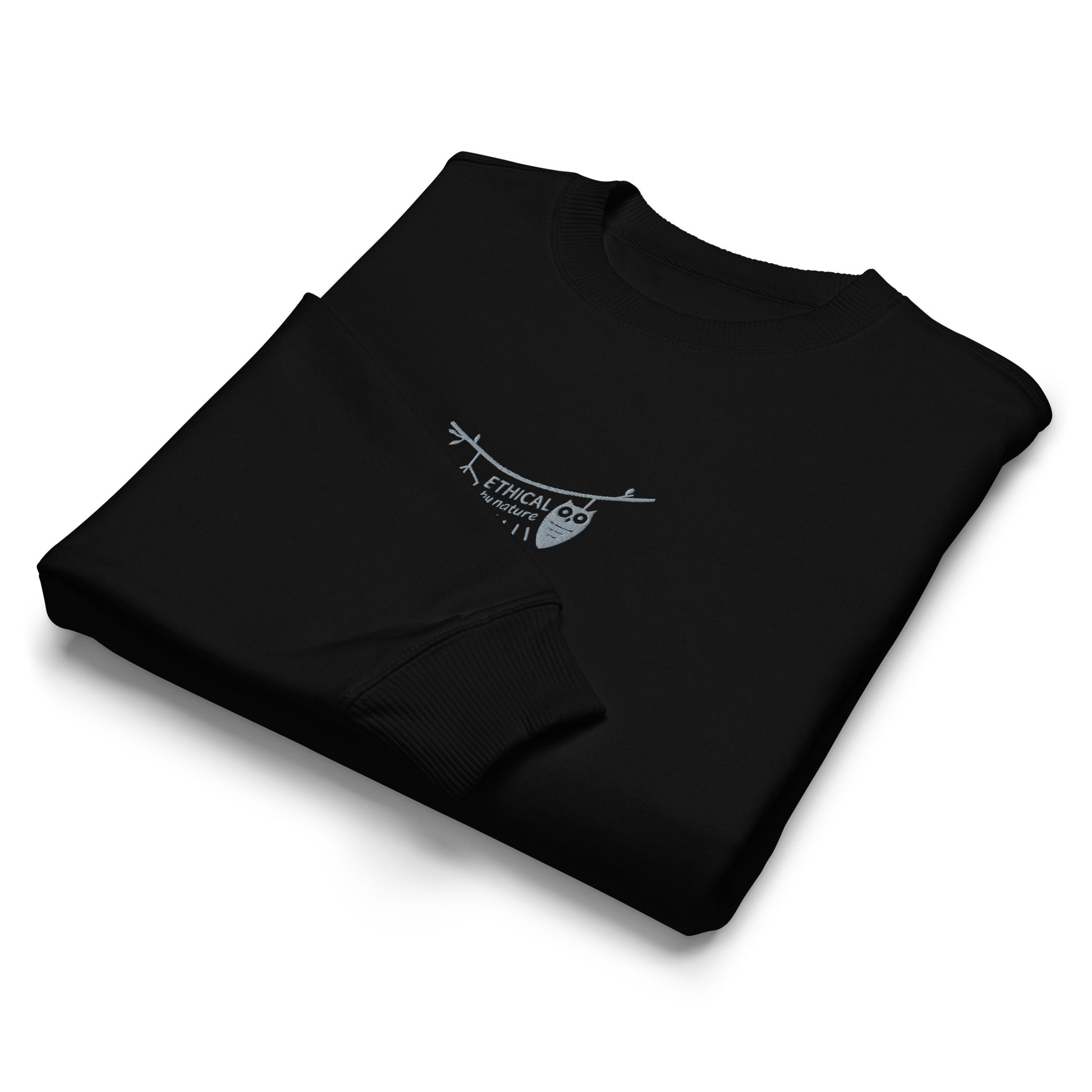 Unisex Organic Oversized Sweatshirt: Ethical by Nature | Owl Embroidered Sustainable Fashion USA by Dudeily Dudeily