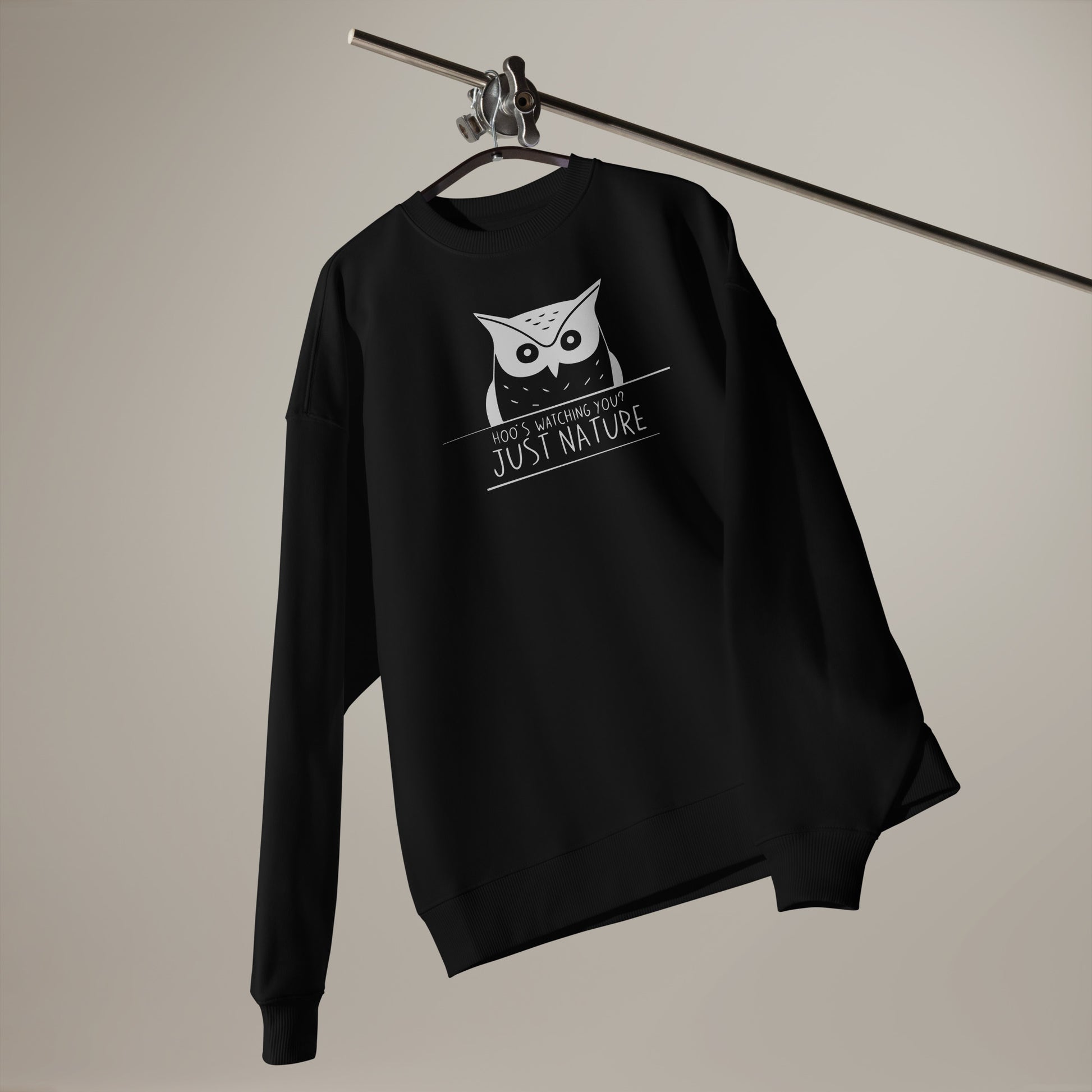 Owl Unisex Organic Oversized Sweatshirt: 'Stay Cozy Hoot Loud' in Fall | Sustainable Owl Fashion USA Dudeily