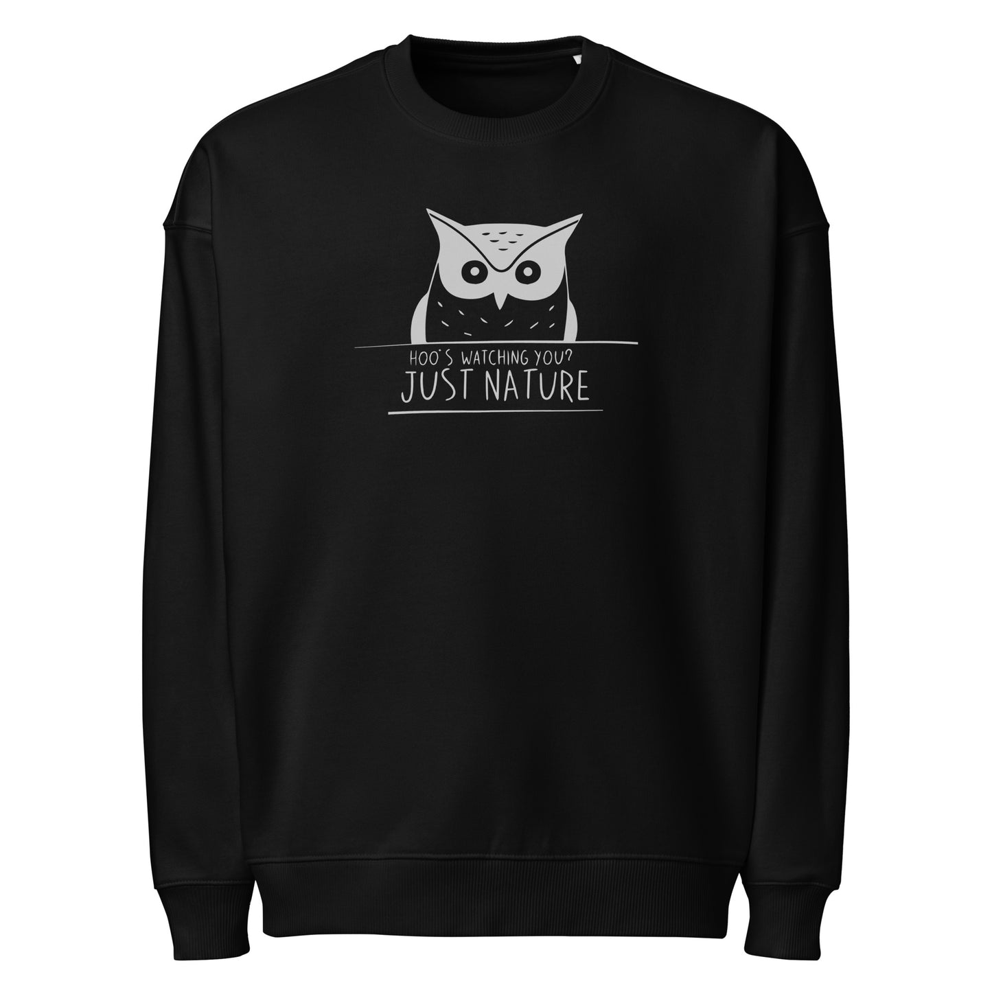 Owl Unisex Organic Oversized Sweatshirt: 'Stay Cozy Hoot Loud' in Fall | Sustainable Owl Fashion USA Dudeily