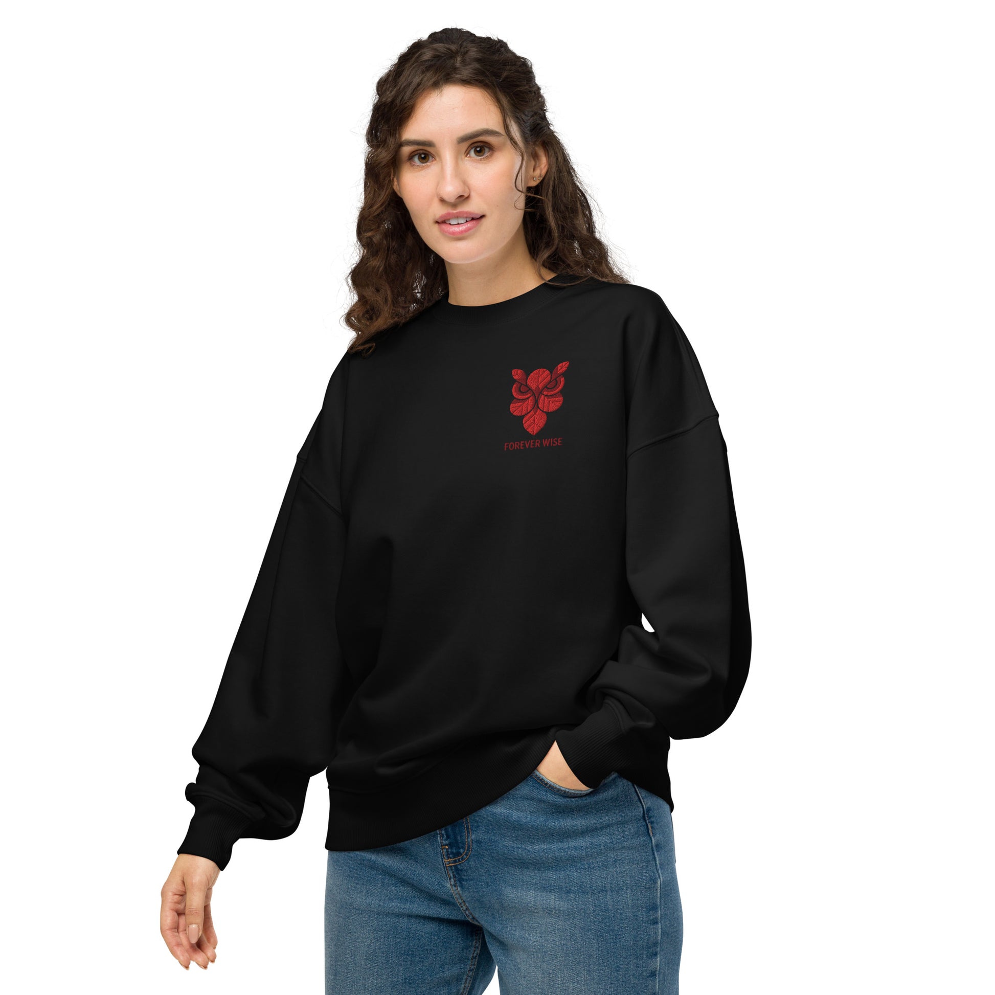 Owl Unisex Organic Oversized Sweatshirt: 'Forever Wise' in Fall | Sustainable Fashion USA Dudeily
