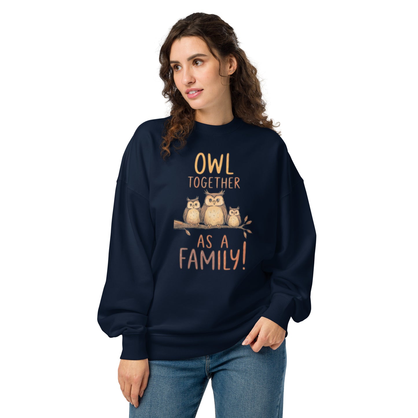 OwlNest Unisex Organic Oversized Sweatshirt – Cozy Meets Conscious Living French Navy Dudeily
