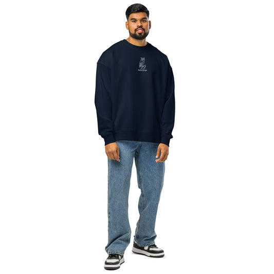 Owl Unisex Organic Oversized Sweatshirt: 'Wisdom Flies Light' in Fall | Sustainable Fashion USA Dudeily