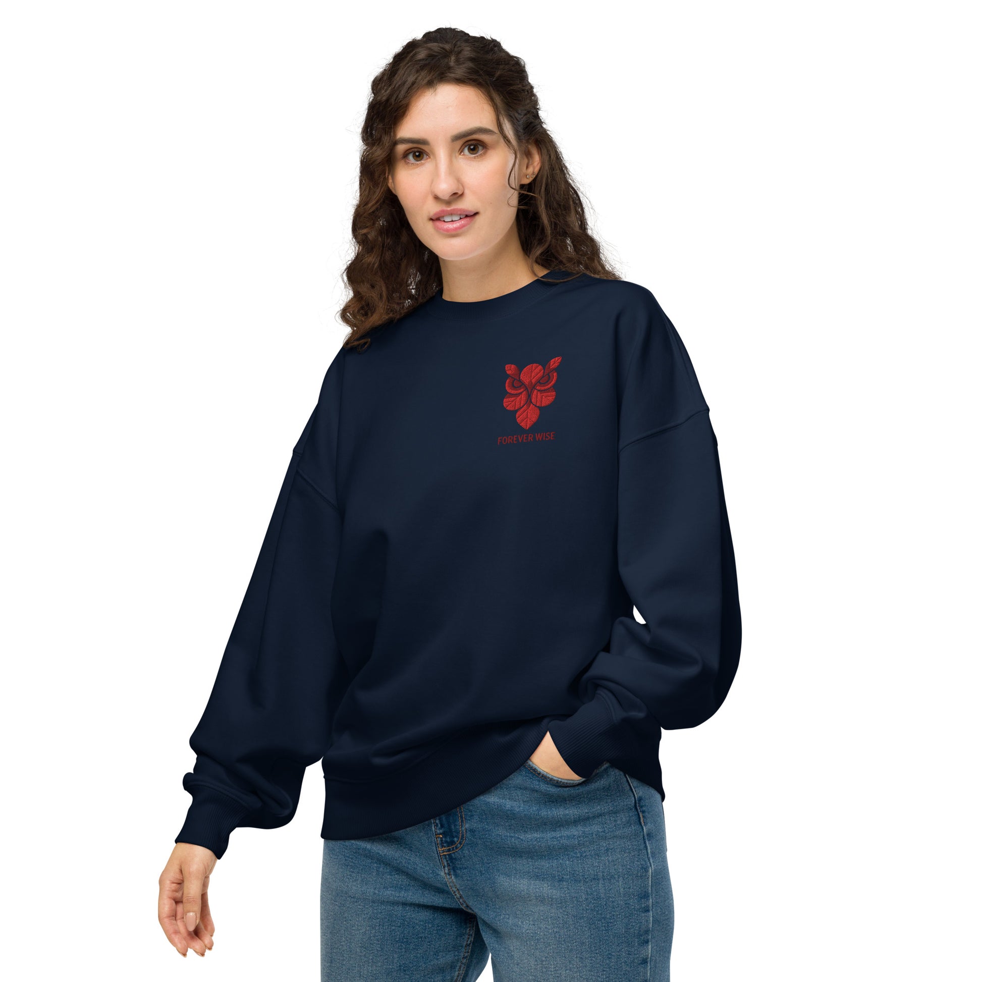 Owl Unisex Organic Oversized Sweatshirt: 'Forever Wise' in Fall | Sustainable Fashion USA Dudeily