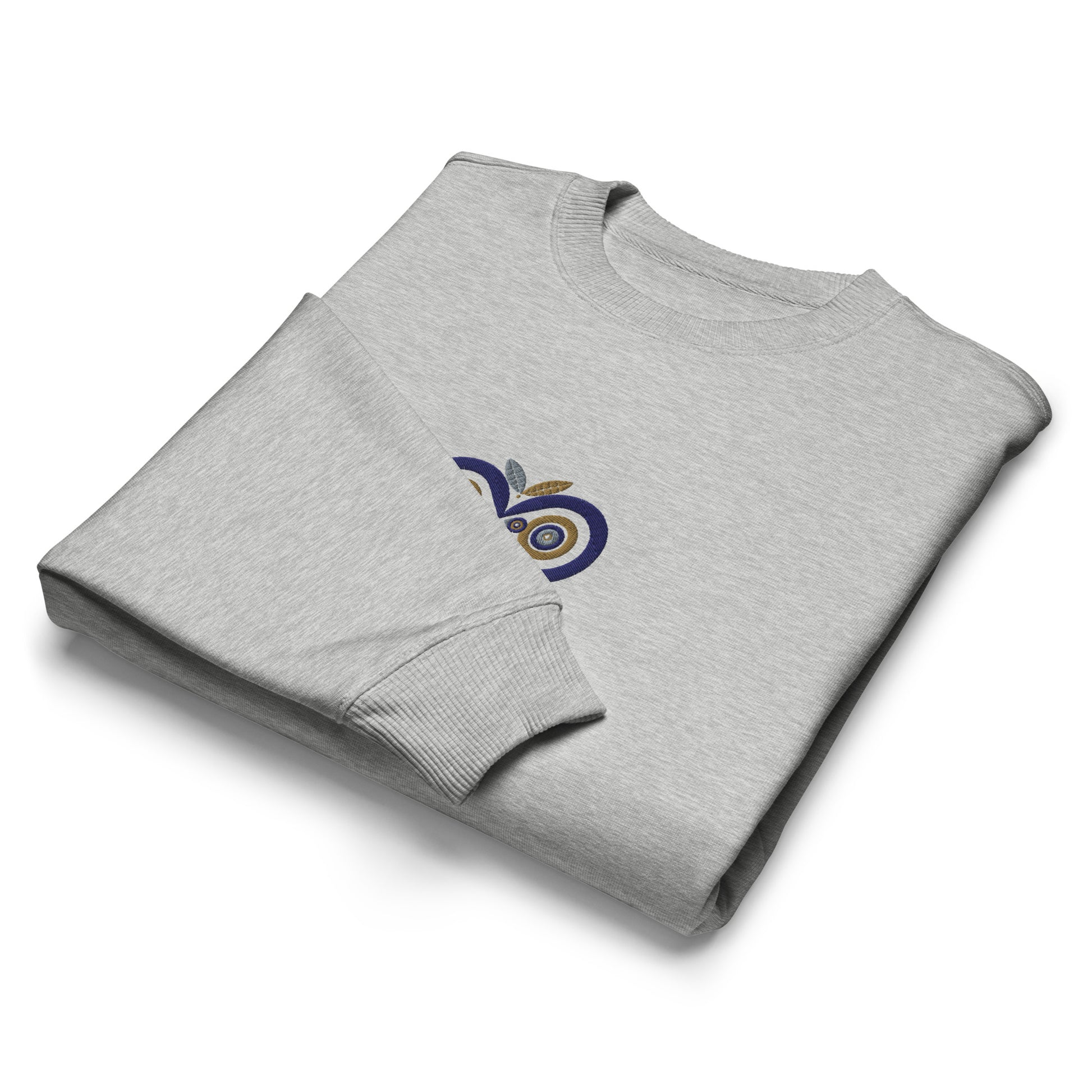 Unisex Organic Oversized Sweatshirt: Owl Eyes on the Future | Owl Embroidered Eco-Friendly Fashion USA by Dudeily Dudeily