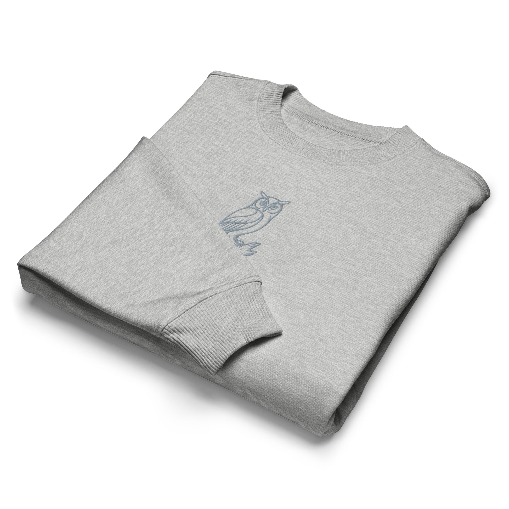 Owl Unisex Organic Oversized Sweatshirt: 'Wisdom Flies Light' in Fall | Sustainable Fashion USA Dudeily
