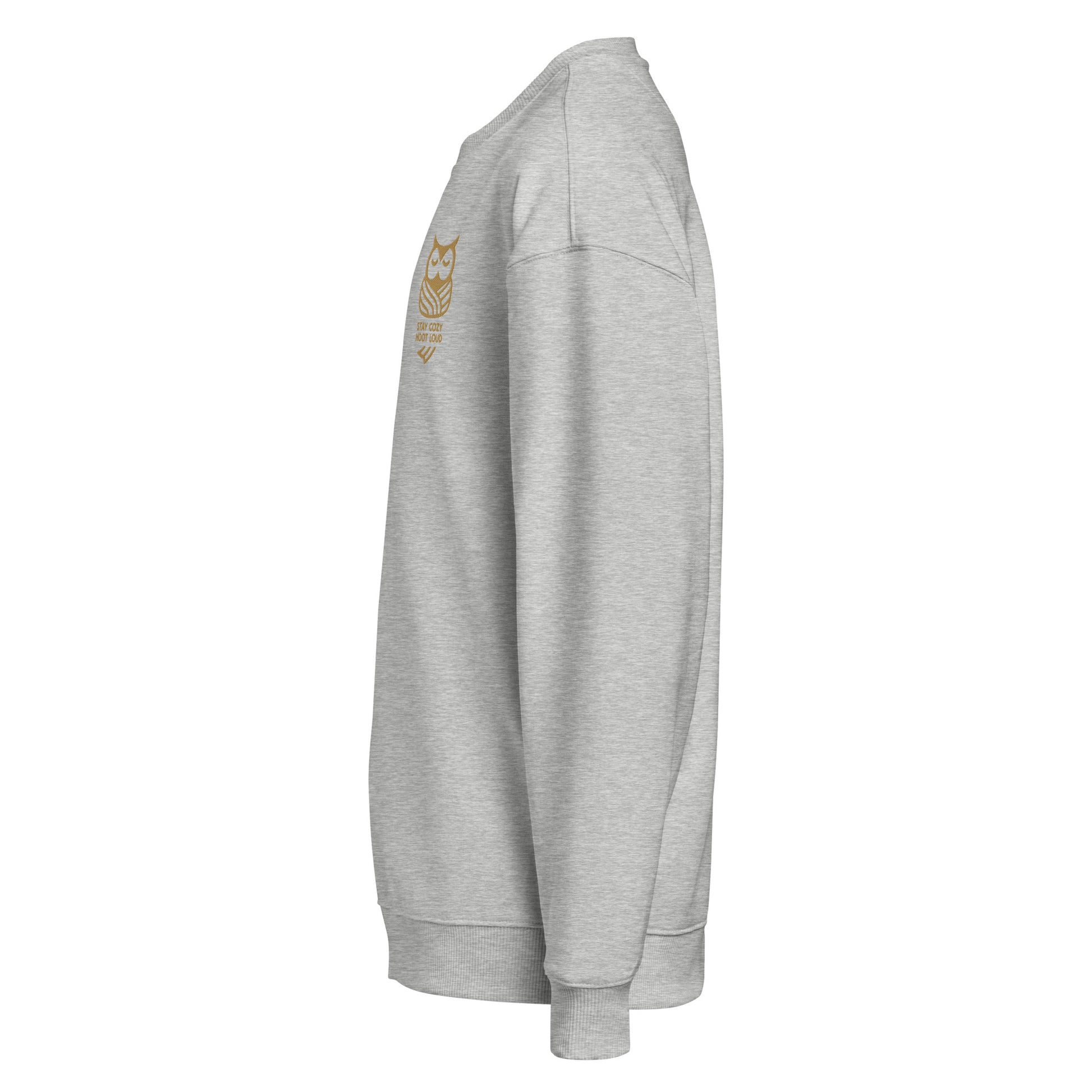 Unisex Organic Oversized Sweatshirt: 'Stay Cozy Hoot Loud' in Fall | Sustainable Owl Fashion USA Dudeily
