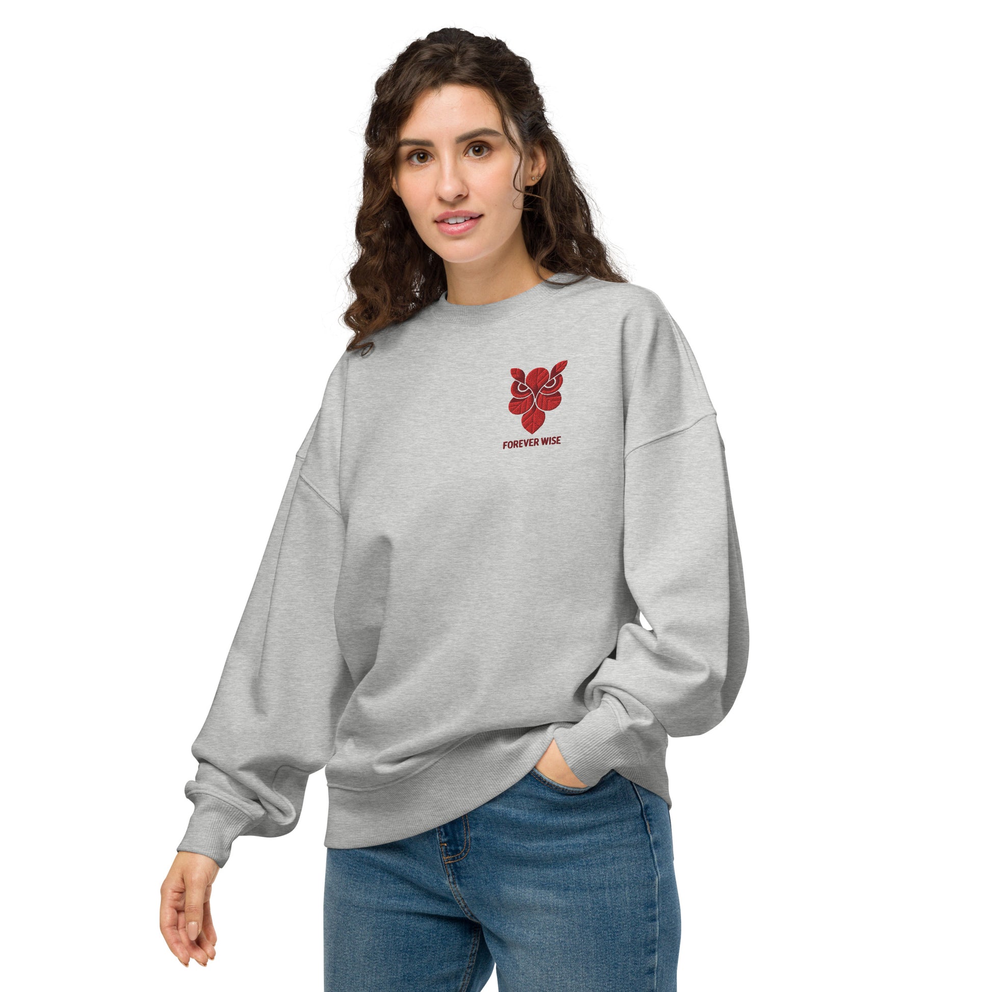 Owl Unisex Organic Oversized Sweatshirt: 'Forever Wise' in Fall | Sustainable Fashion USA Dudeily