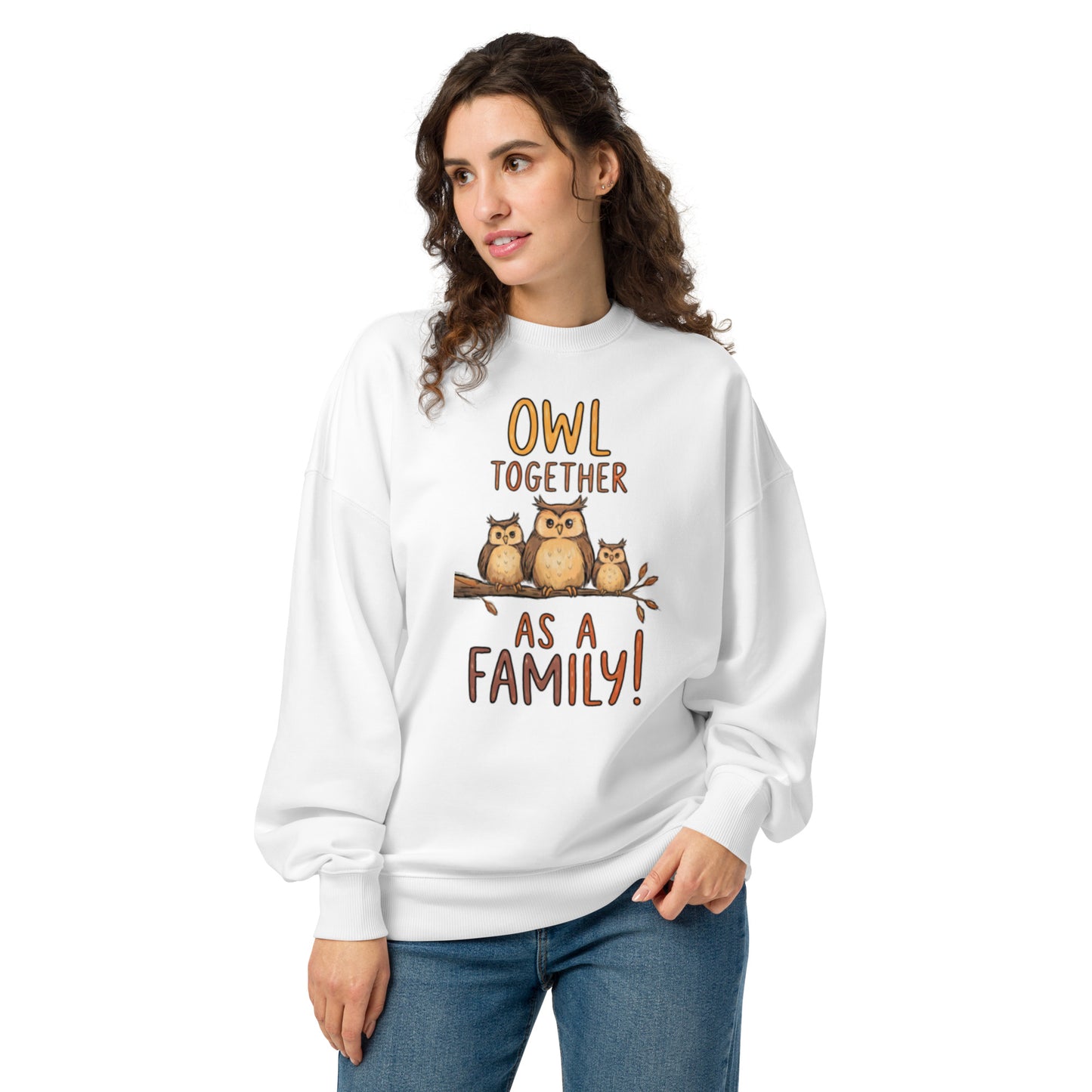 OwlNest Unisex Organic Oversized Sweatshirt – Cozy Meets Conscious Living White Dudeily