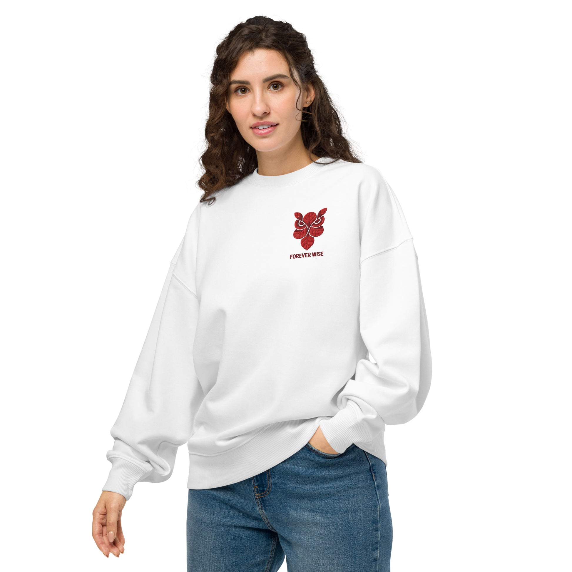 Owl Unisex Organic Oversized Sweatshirt: 'Forever Wise' in Fall | Sustainable Fashion USA Dudeily