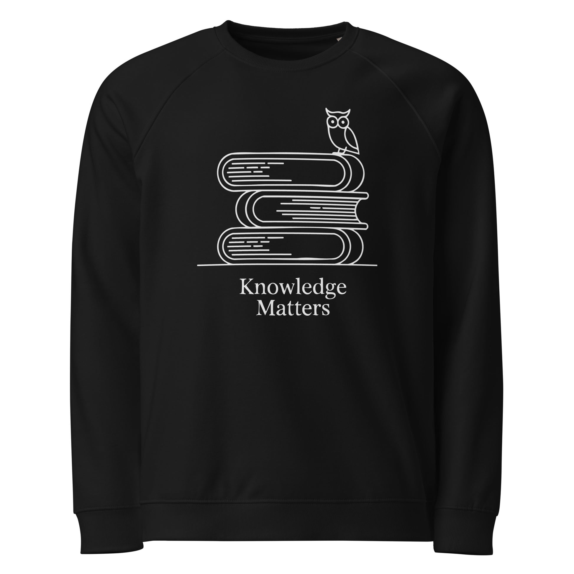 Unisex organic raglan sweatshirt Black Dudeily