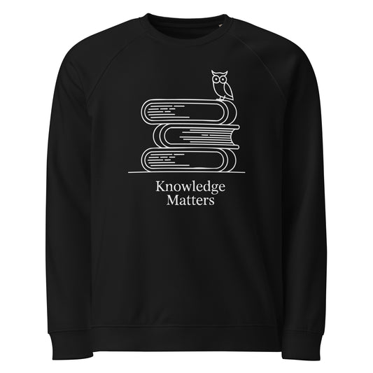 Unisex organic raglan sweatshirt Black Dudeily