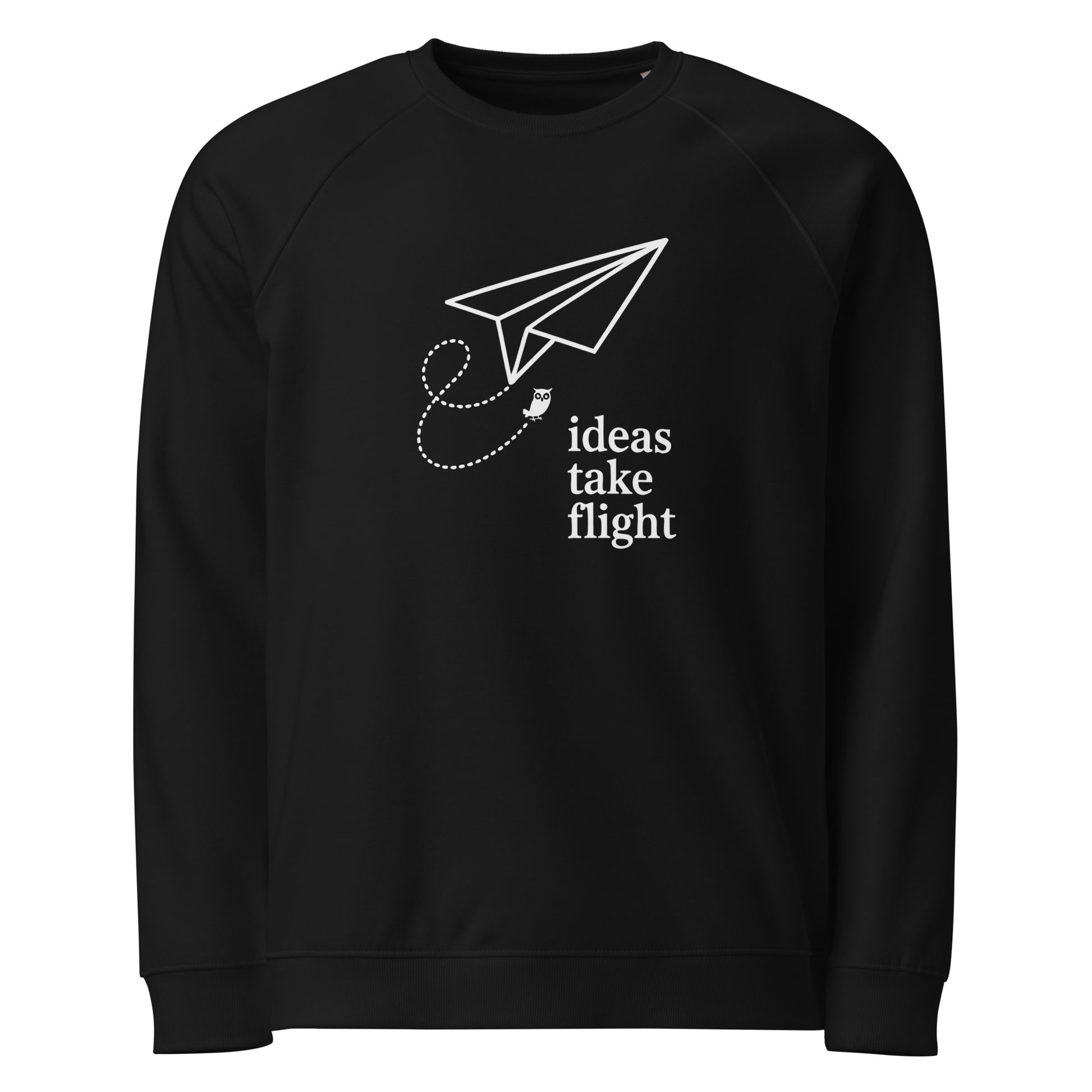 Unisex organic raglan sweatshirt Black Dudeily