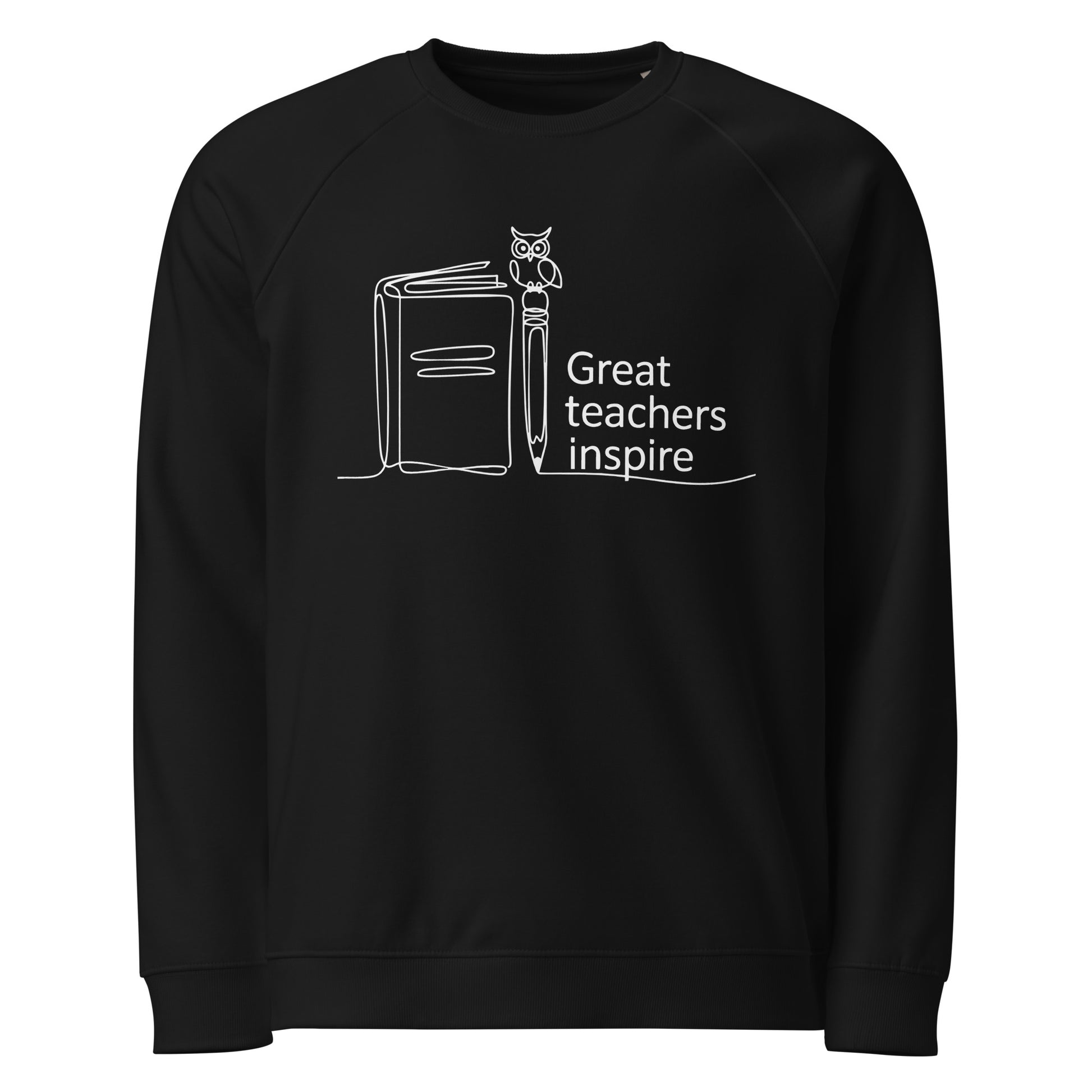 Unisex organic raglan sweatshirt Black Dudeily