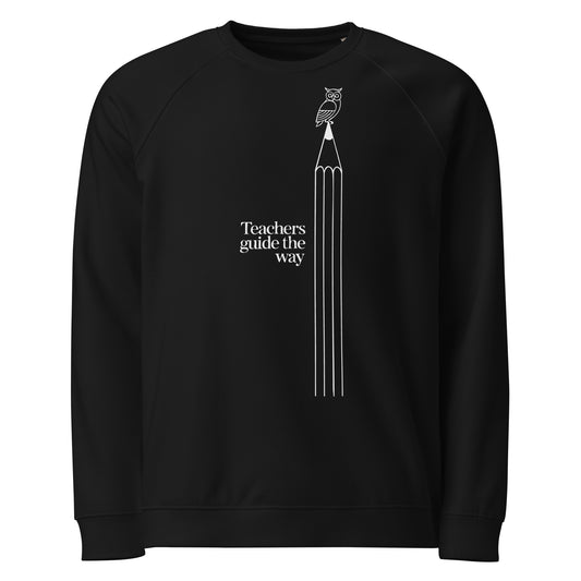 Unisex organic raglan sweatshirt Black Dudeily