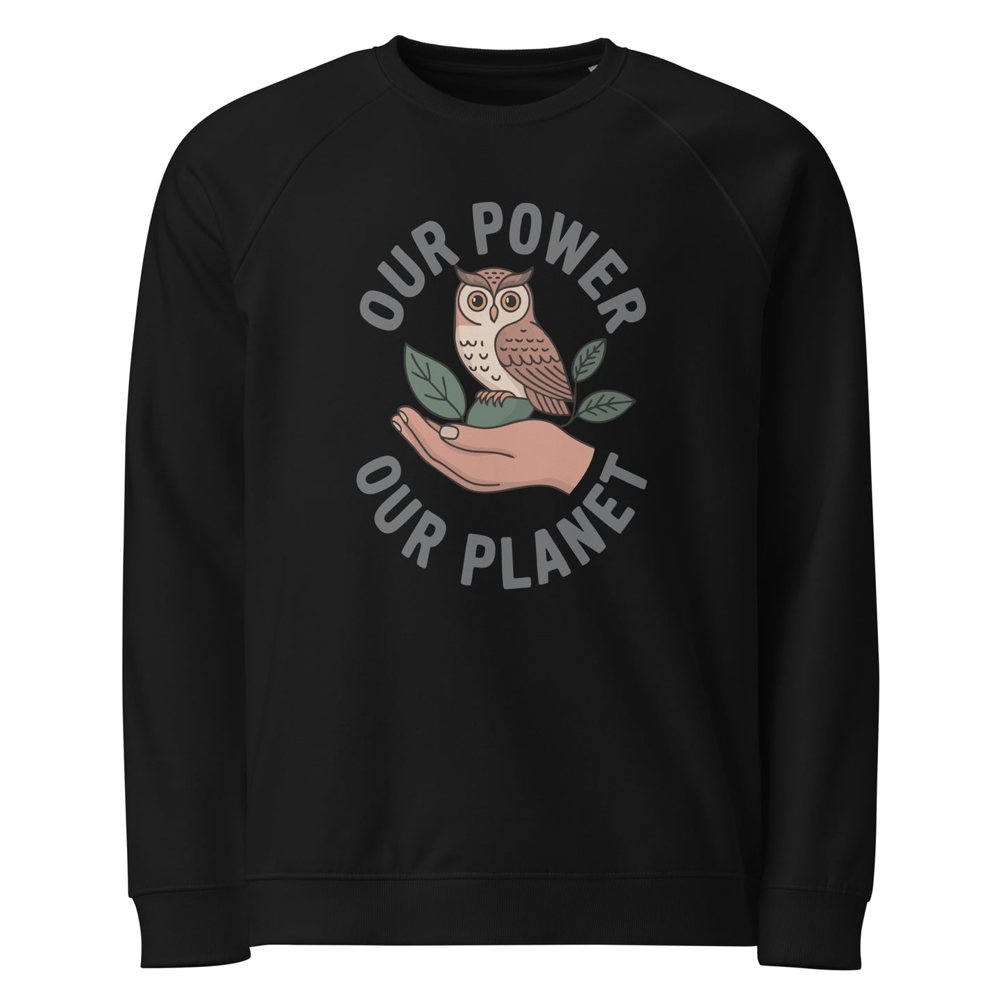 Unisex organic raglan sweatshirt Black Dudeily