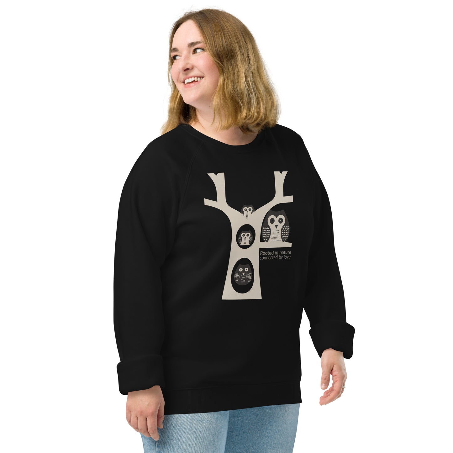 Unisex Organic Raglan Sweatshirt – OwlNest Sustainable Fashion for Family Day Dudeily