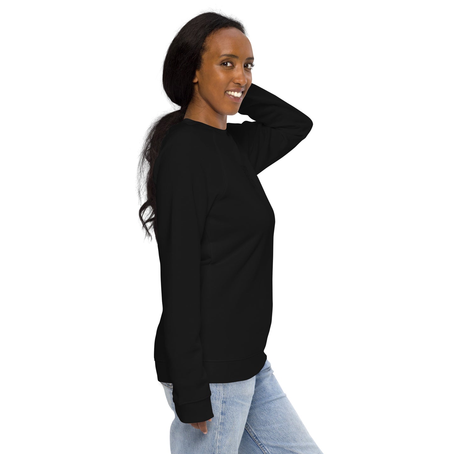 Eco-Friendly Owl Clothing Embroidered Unisex Organic Raglan Sweatshirt "Grow With Care" Dudeily