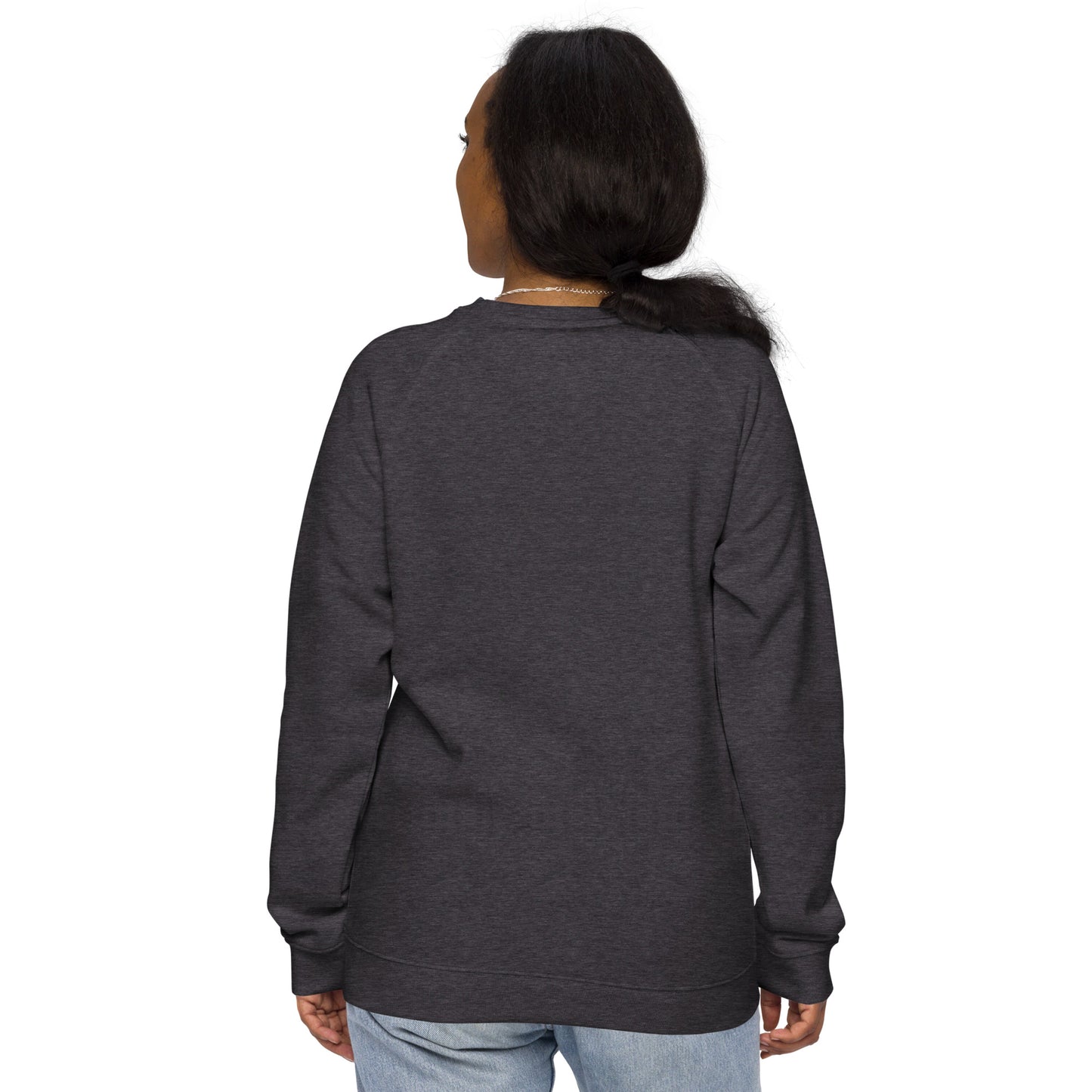 Eco-Friendly Owl Clothing Embroidered Unisex Organic Raglan Sweatshirt "Grow With Care" Dudeily