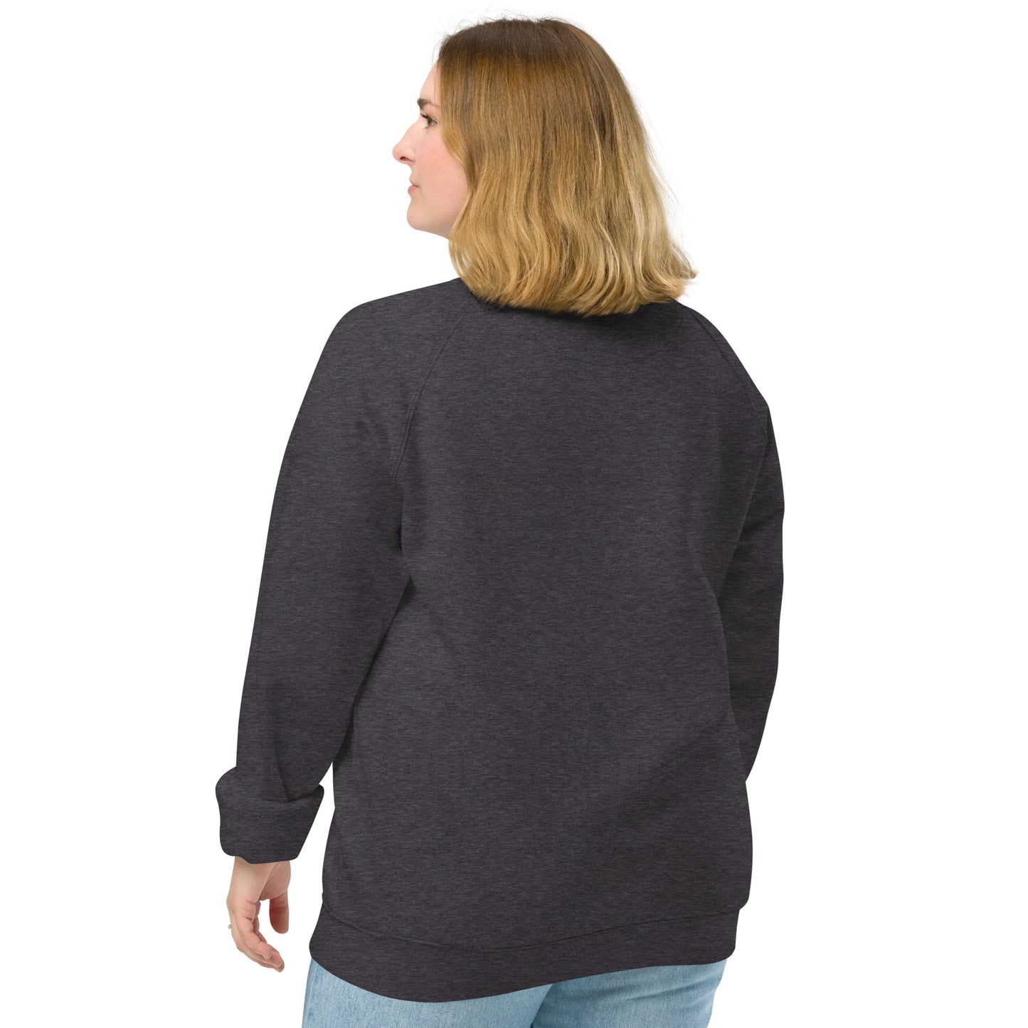 Eco-Friendly Owl Clothing Embroidered Unisex Organic Raglan Sweatshirt "Grow With Care" Dudeily