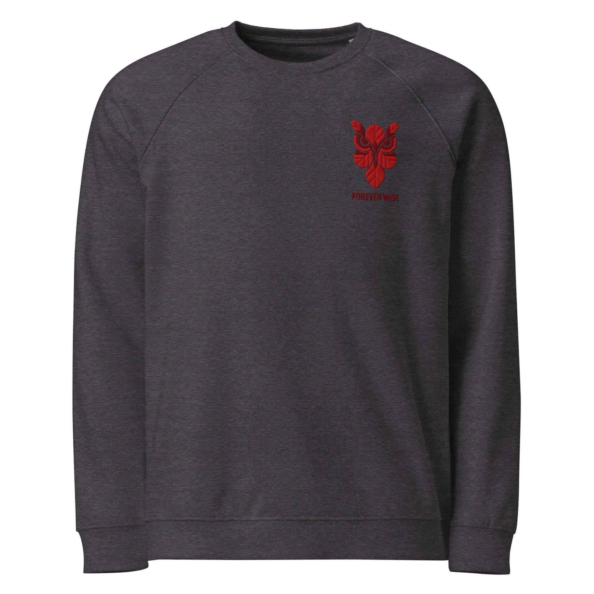 Owl Unisex Organic Raglan Sweatshirt: 'Forever Wise' in Fall | Sustainable Fashion USA Dudeily